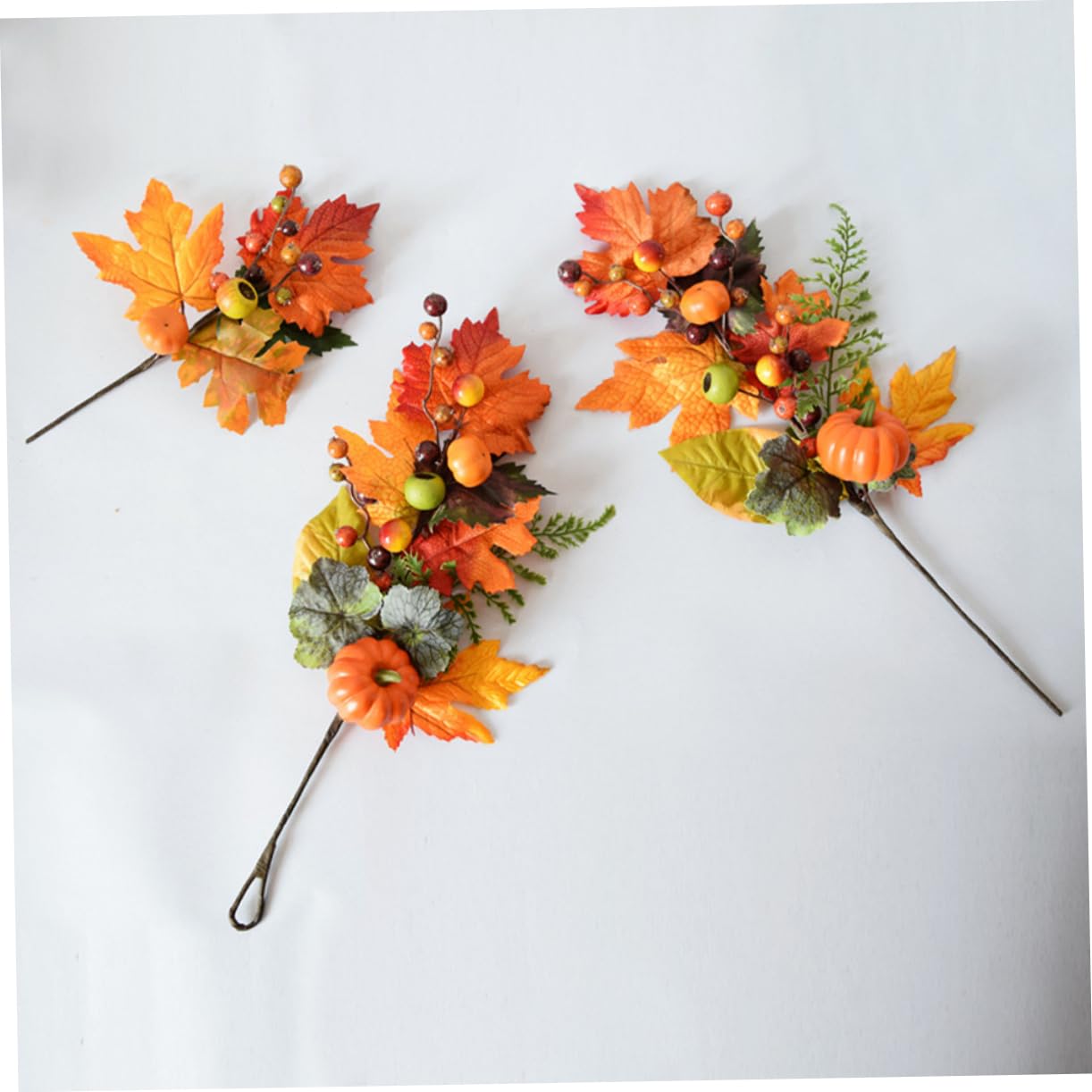 PRETYZOOM Halloween Kürbis 10 STK Faux-ahorn-kürbis Herbstdeko Künstliche Blüten Kürbis-ahornblätter Zweig Künstlicher Ahornblattzweig Gefälschter Kürbiszweig Künstliche Fallpicks Seidenblume Orange
