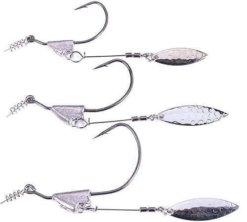 Miniatura 1 de Ganchos de pesca con peso de quilla con accesorio de cuchilla, señuelos de pesca, cabezas de plantilla, anzuelos de pesca Twistlock con peso,