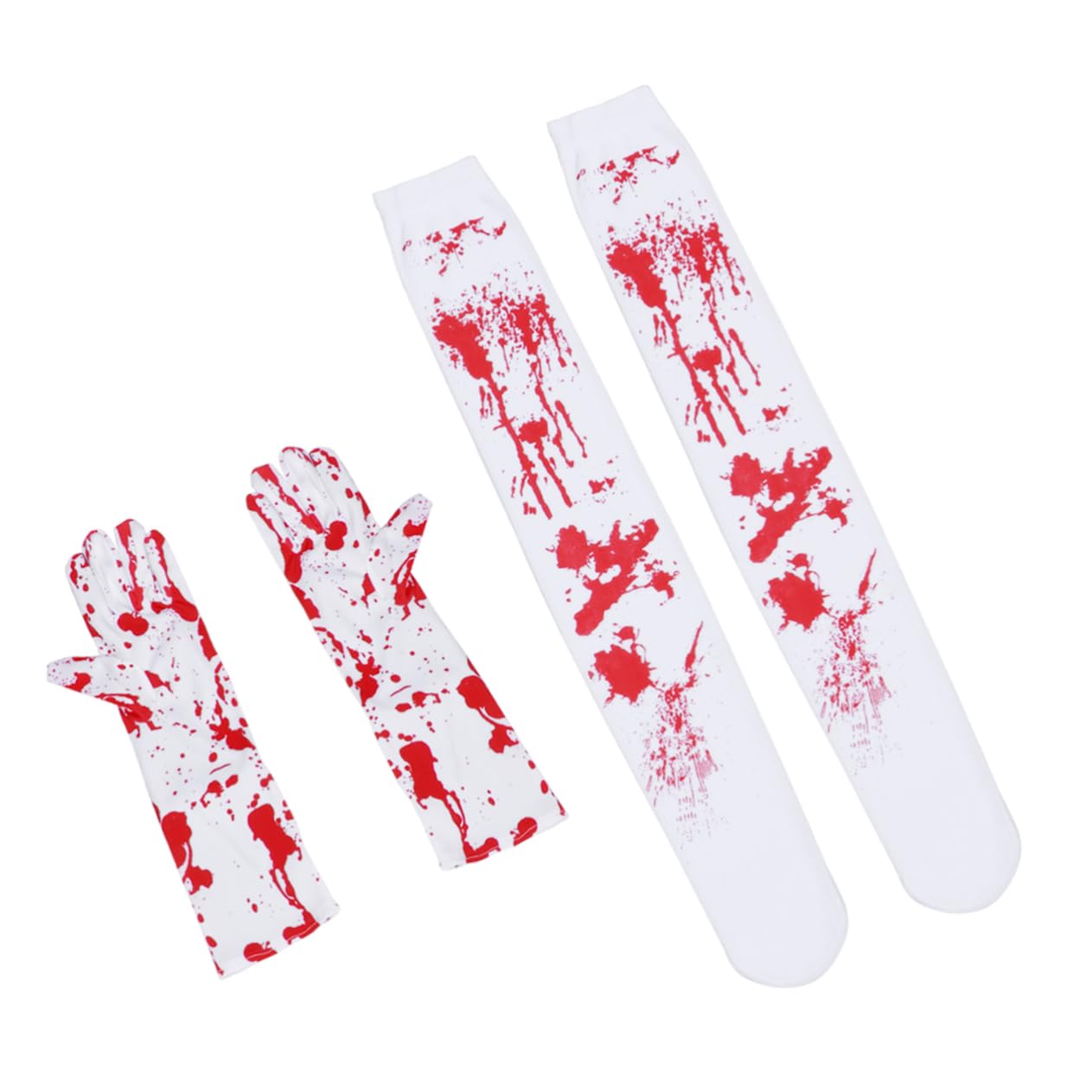 COLLBATH 4pcs Gloves Socks Set Bloody Zombie Socks for Halloween Dress up Accessory