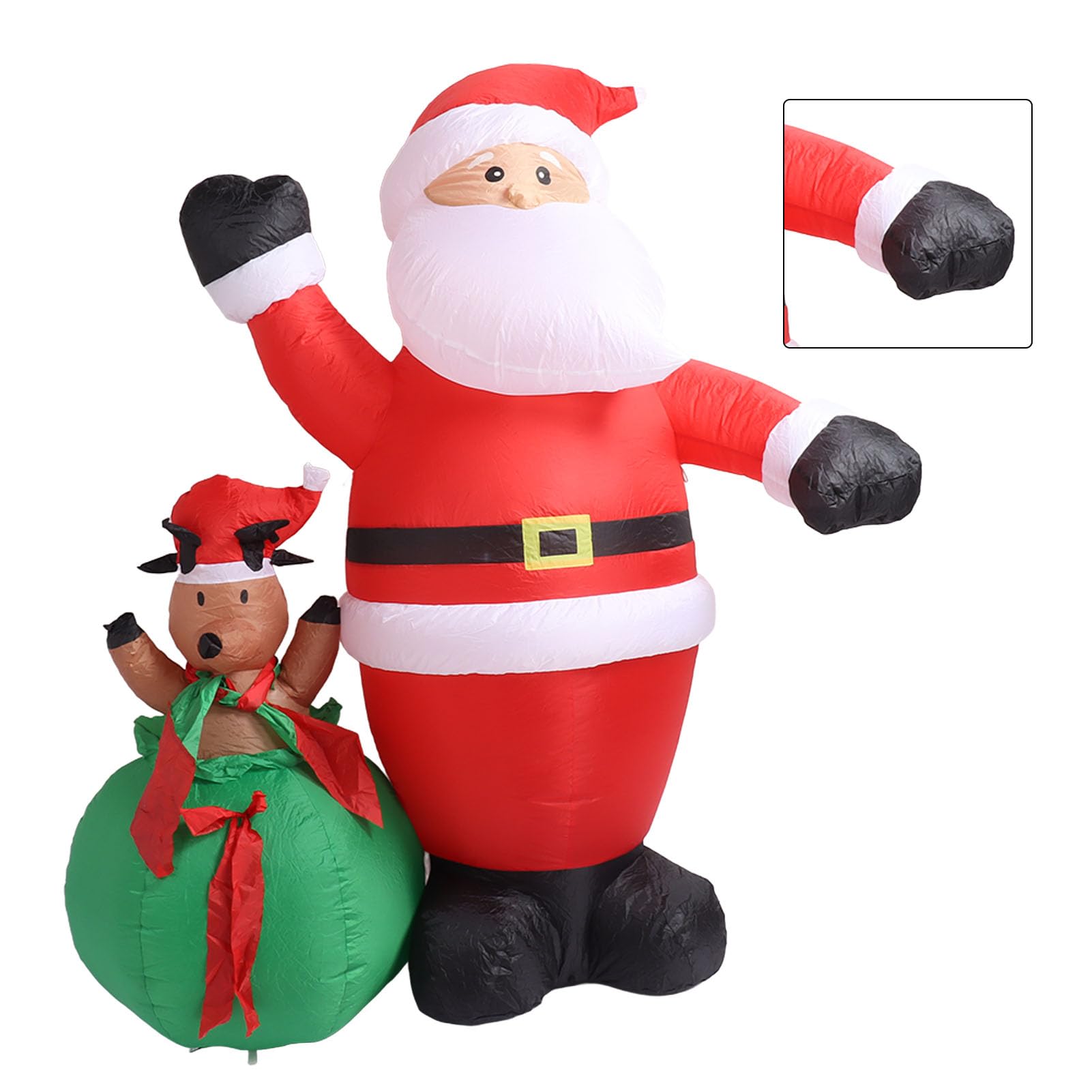 Père Noël Gonflable de Noël de 6,2 Pieds avec Lumière LED, Décorations de Cour étanches IP44 pour Festival en Plein Air (Prise UE 220-240V)