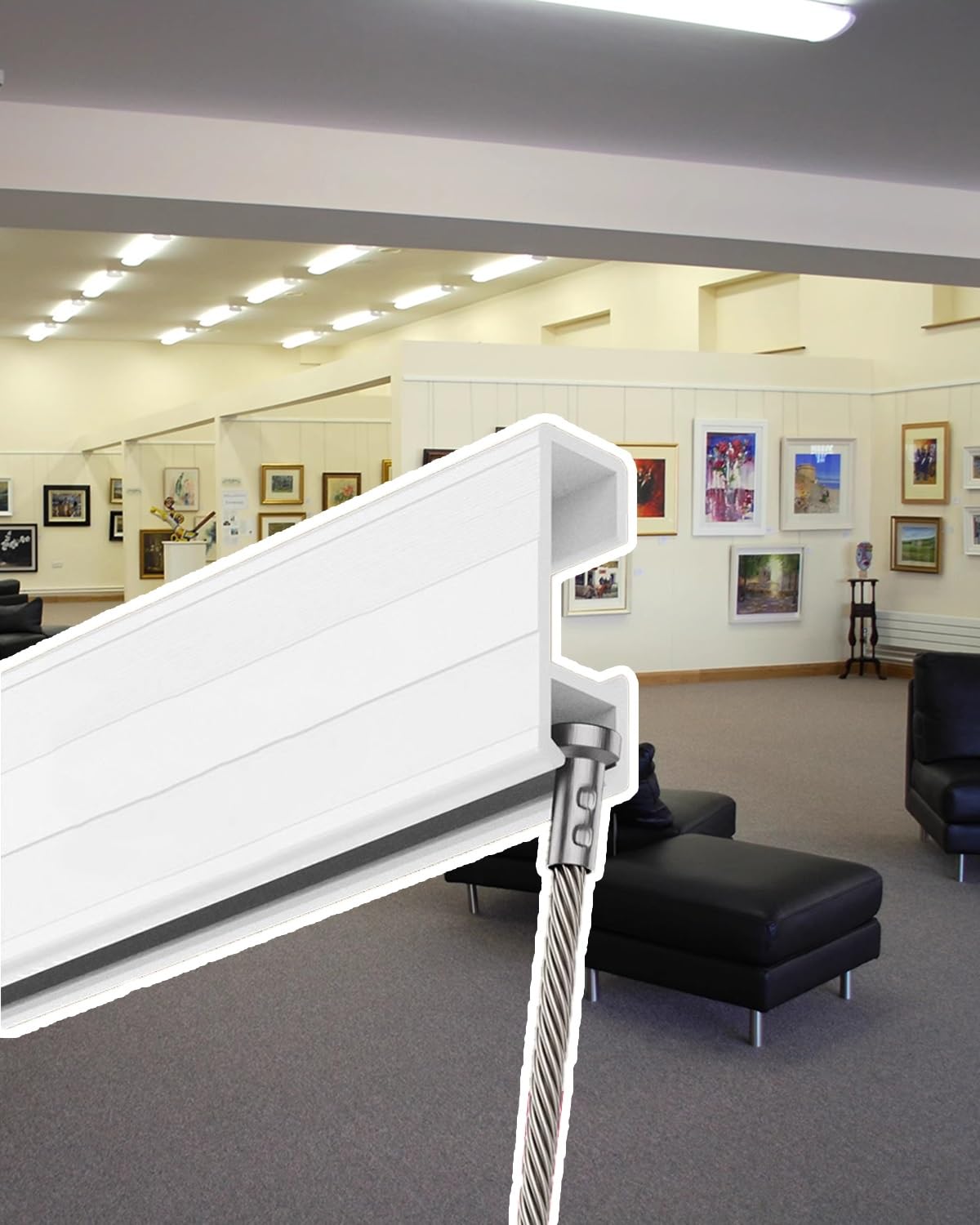 Bilderschienen Aufhängesystem Aufhängeset für Ausstellungsbilder mit Verschiedenen Haken und Nägeln, Fotoleiste, Dekorativ für Das Studio In der Schule, Fotodisplay In Einer Kunstgalerie(Two hooks,3.9