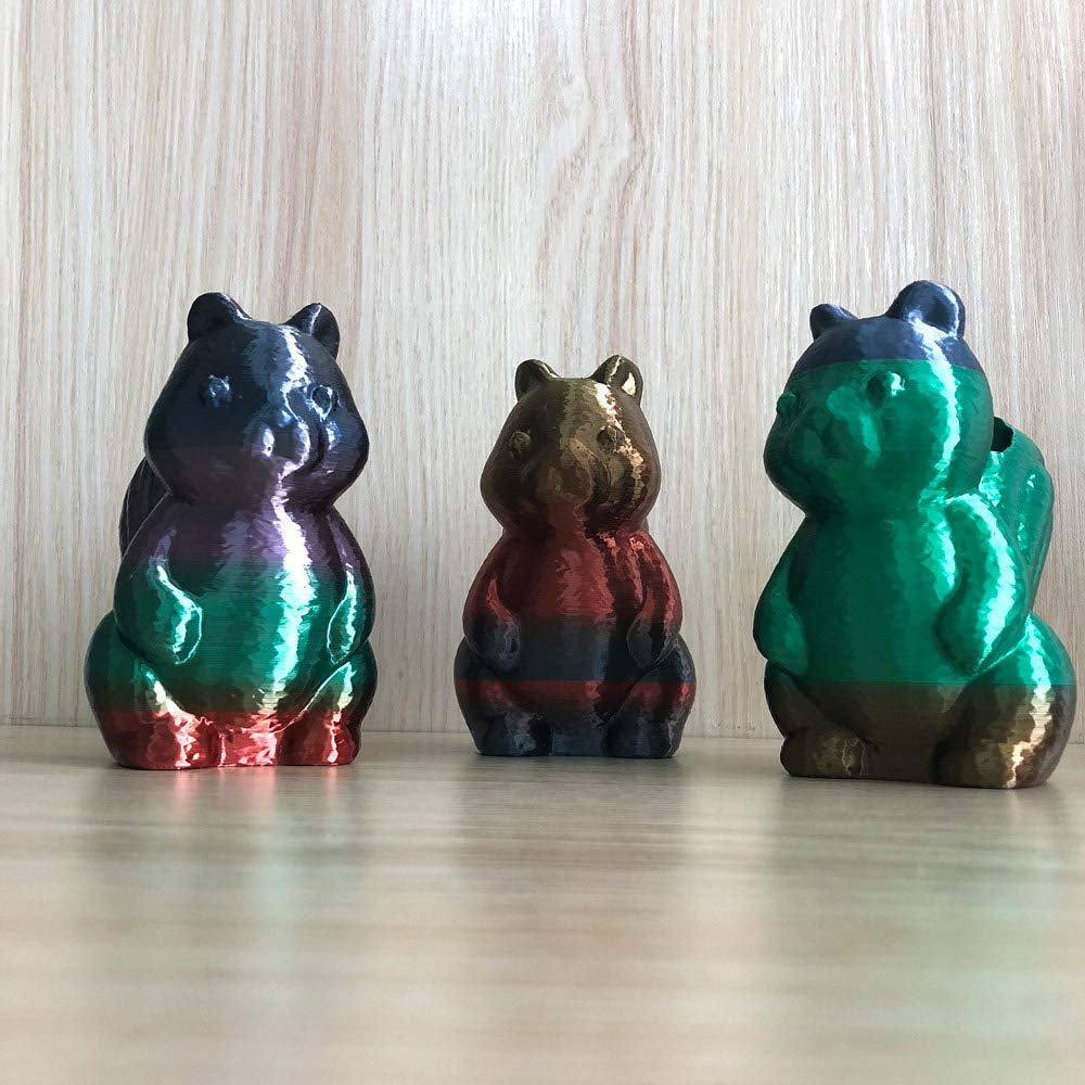 CC3D Filament PLA Rainbow arc - en - ciel Soie 1.75mm filament d'imprimante 3D 1KG 2.2lbs bobine matériel d'impression 3D cc3d brillant métal lisse or argent bronze pla filament