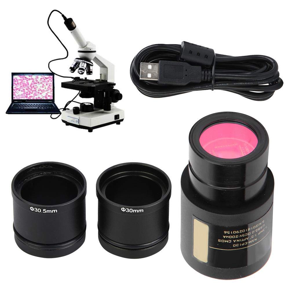 Oculare elettronico per microscopio, oculare elettronico USB 2.0 da 1,3 MP con due anelli adattatori per microscopio 23,2 mm 30,0 mm 30,5 mm, plug and play