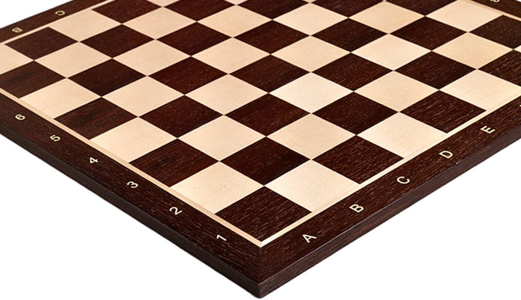 The House of Staunton African Palisander & Maple Wooden Chess Board - 2.5" with Notation & Logo