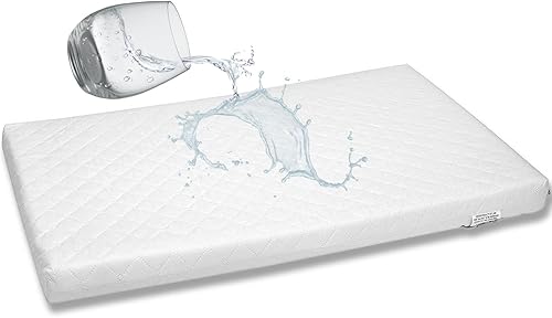 Protector de colchón para cuna (rectangular, 16 x 28) para comodidad de recién nacido, transpirable, fácil de limpiar, hipoalergénico, impermeable,