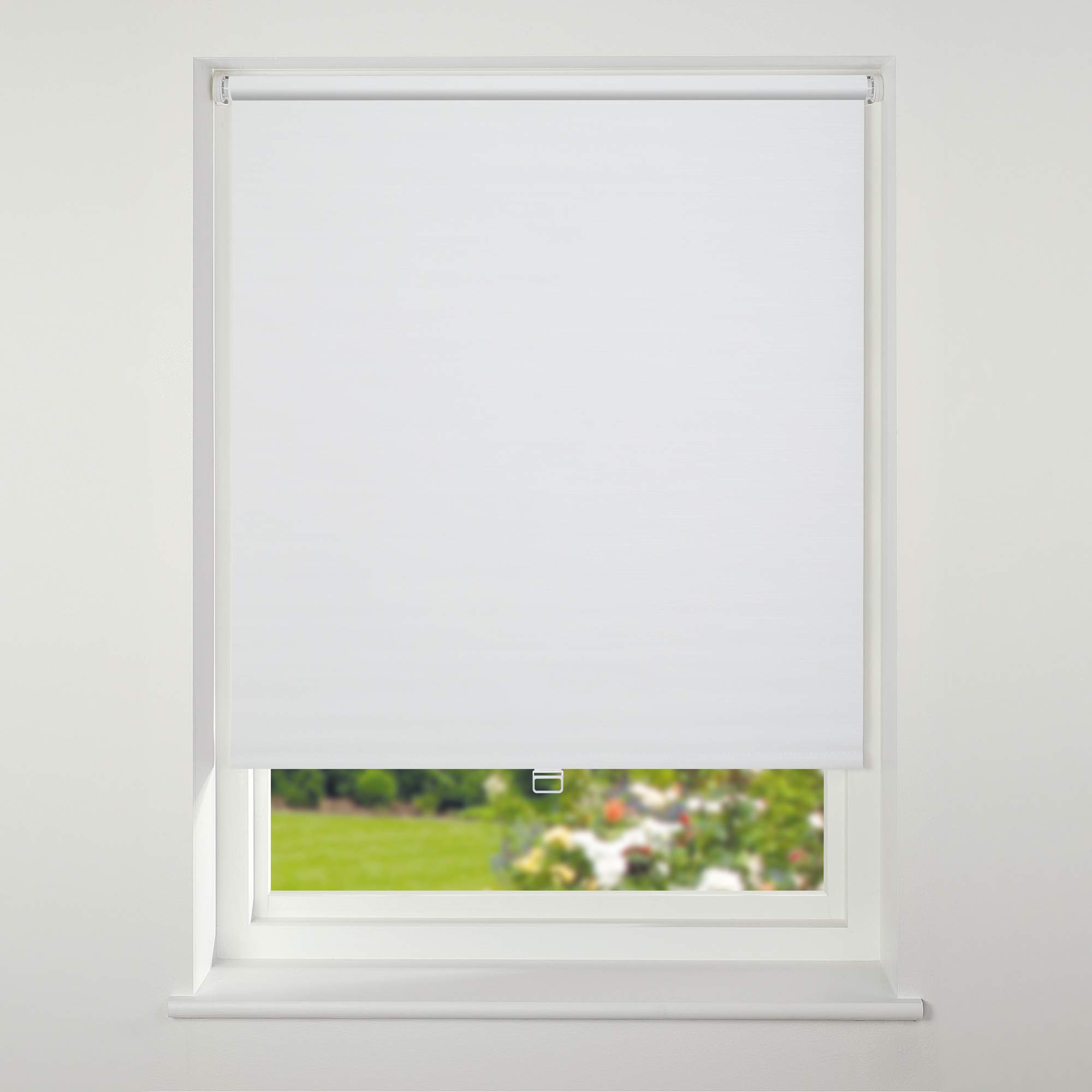 Swish White Cordless Textured Thermal Blackout Roller Blind, W120cm