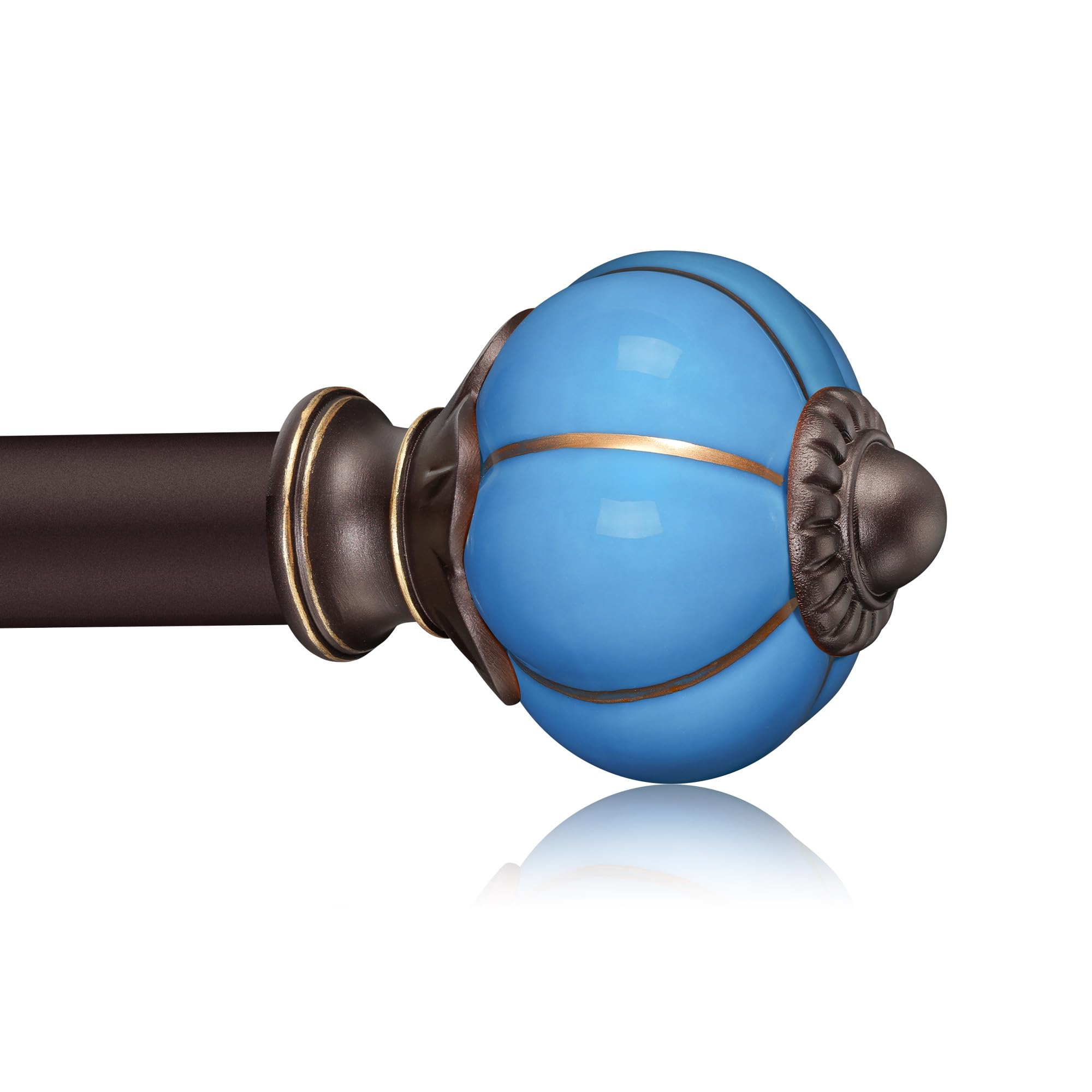 Ceramic Curtain Rods for Windows 66 to 120 Inch,1 Inch Adjustable Telescoping Drapery Rod Heavy Duty Window Treatment Single Curtain Rod Set for