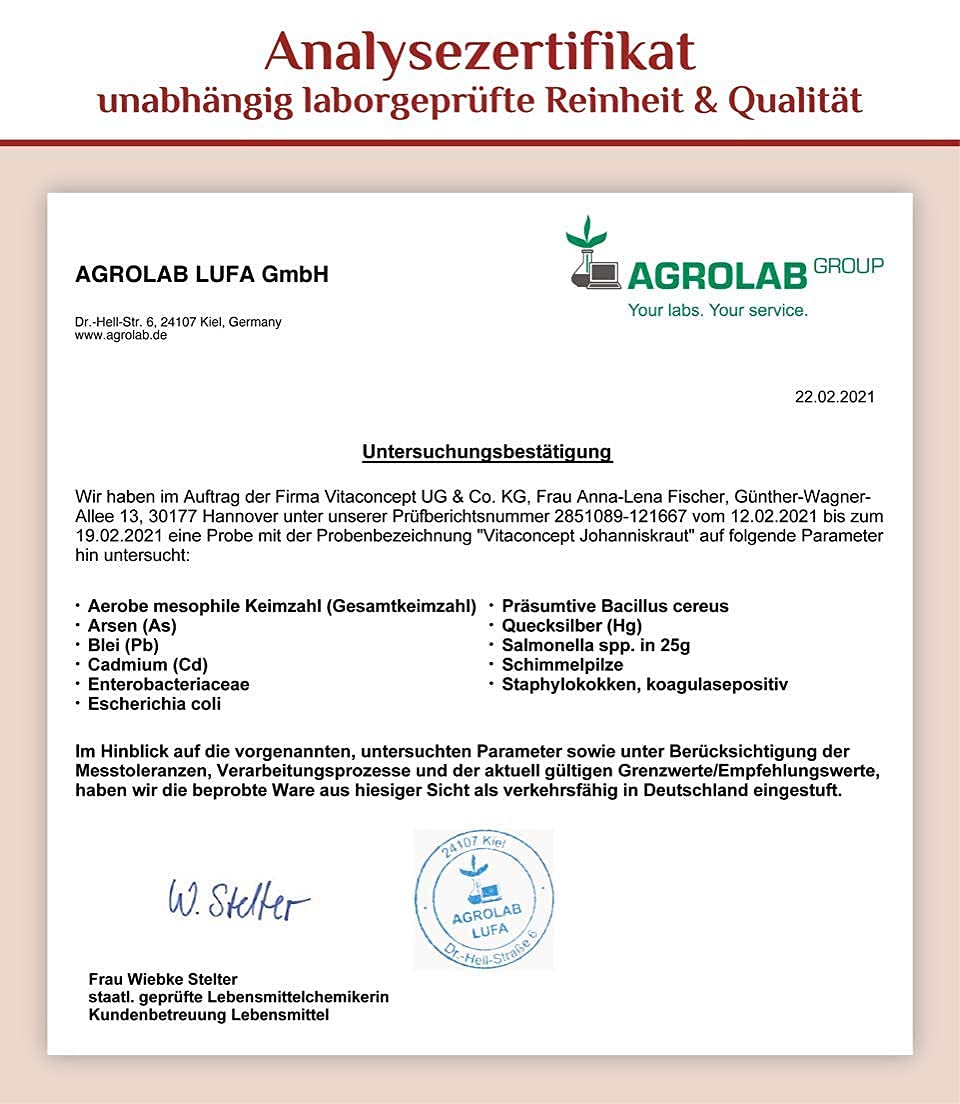 Johanniskraut Extrakt I 5000 mg pro Kapsel I inkl. natürlichem Hypericin und Hyperforin I zertifiziert laborgeprüft I 180 Kapseln I vegan I Vitaconcept