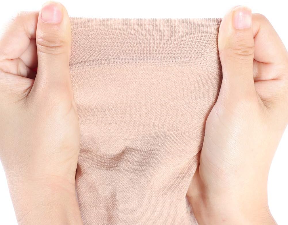 Compression Socks for Men Women, Open Toe Flight Compression Stockings, 20-30 mmHg Graduated Support Knee High Calf Compression Sleeves for Pregnancy Travel Work Varicose Veins(L-Skin) - Image 9