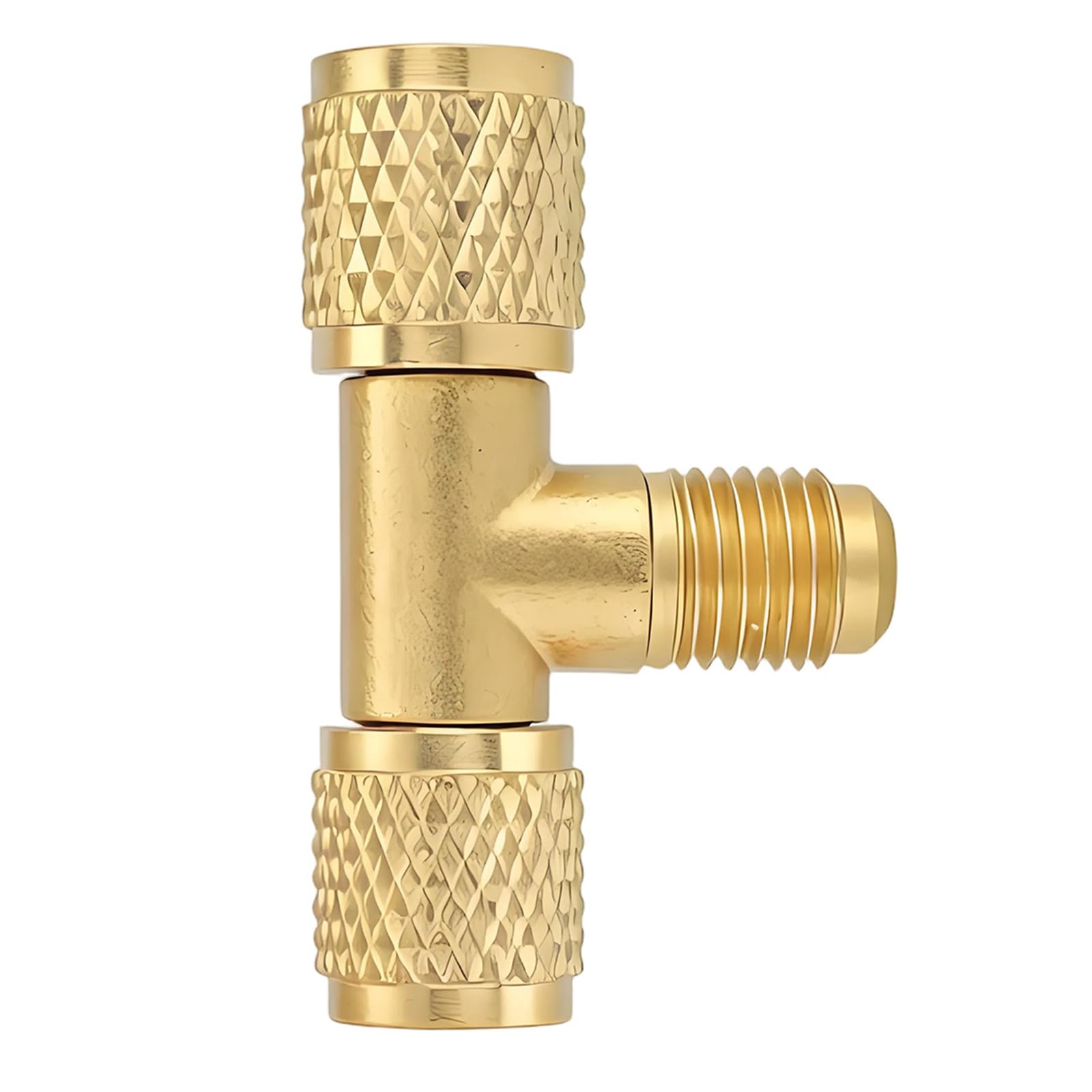 Jazuaiao A Brass Three Way Valves Erosion Resistant Easy Installation Connector Valves For Vacuum Pumps & Gauge Connection Strong Heavy Duty Brass Triple Port Secure Connection Vacuum Systems