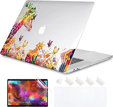 Amazon Batianda 15 インチ Macbook Pro Retina ケース かわいい鹿 カラフル花 15 4 インチ Pro Retina マックブック スキンシール シェルカバー Jis配列日本語キーボードカバー 防塵カバー ダストプラグ付きラップトップ保護カバー Batianda Pcバッグ ケース