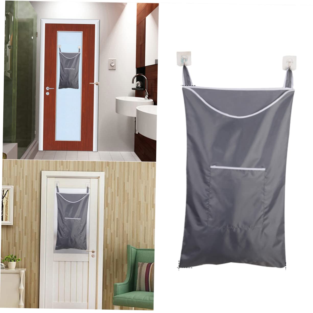 Zerodeko 3pezzi Borsa Per Biancheria Sporca Resistente Organizer Semplice Per Bagno e Lavanderia Per Vestiti e Oggetti Vari Grigia