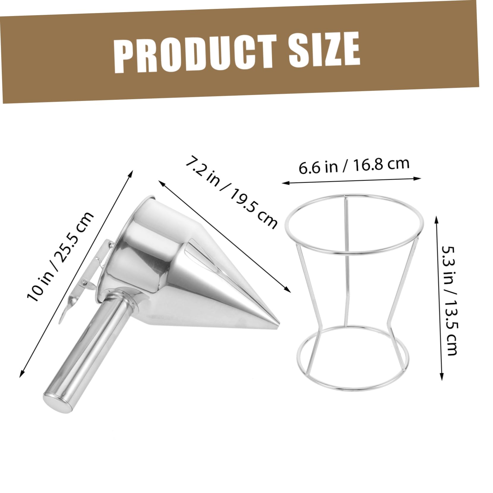 IMIKEYA Imbuto Piccolo in Acciaio Inox Imbuto per Cucina Distributore di Pastella Impasto Strumento per Preparare Biscotti e Torte