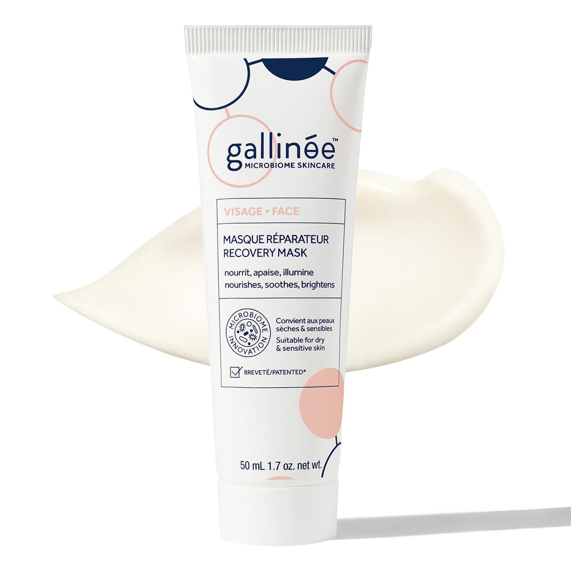 Gallinée, Face Recovery Mask, Nourishing & Hydrating Face Mask, with Prebiotic Oat Oil & Probiotic Complex & Shea Butter
