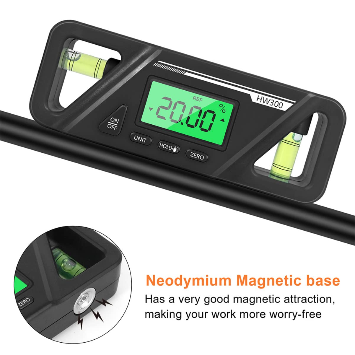 OSALADI 2pezzi Goniometro Digitale Portatile Con Display Lcd Strumento Di Misurazione Angolare e Alta Precisione Per Lavori Di Falegnameria e Ingegneria Facile Da Usare e Trasportare