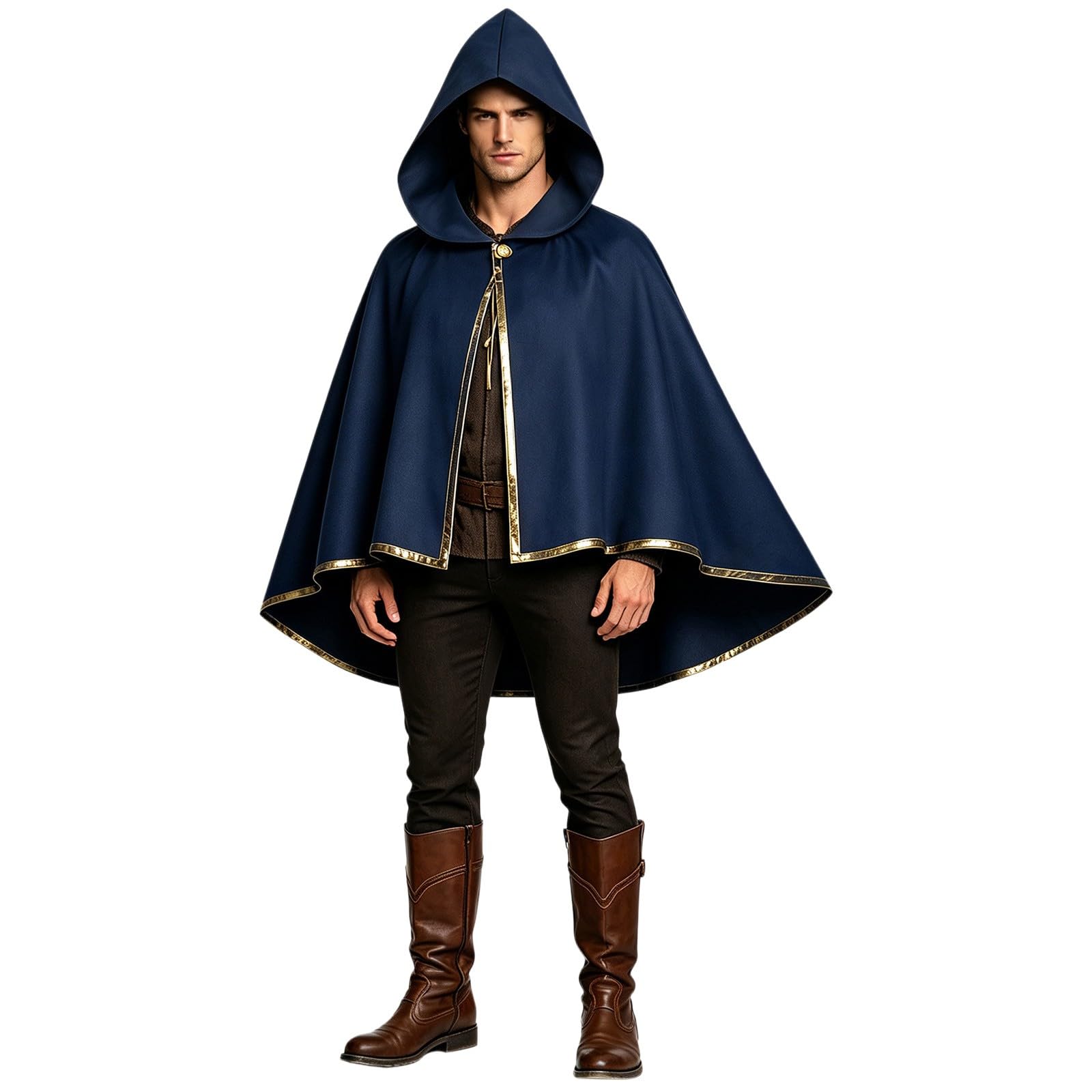 Cape médiévale pour homme avec capuche Renaissance Costume d'Halloween