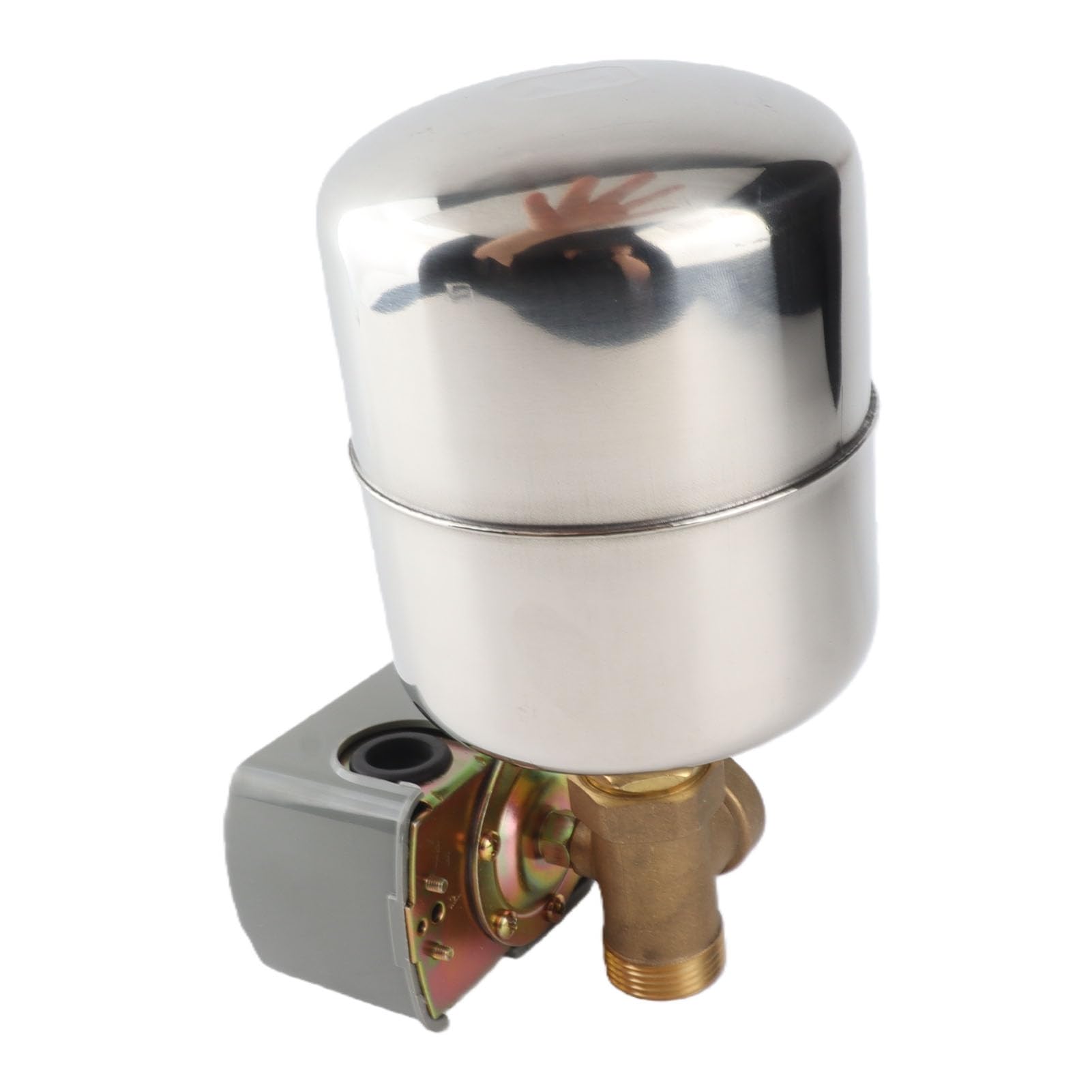 Fockety Controlador automático de la presión de la bomba de agua, kit de interruptor de presión electrónico con tanque de presión de acero inoxidable, válvula de retención de cobre