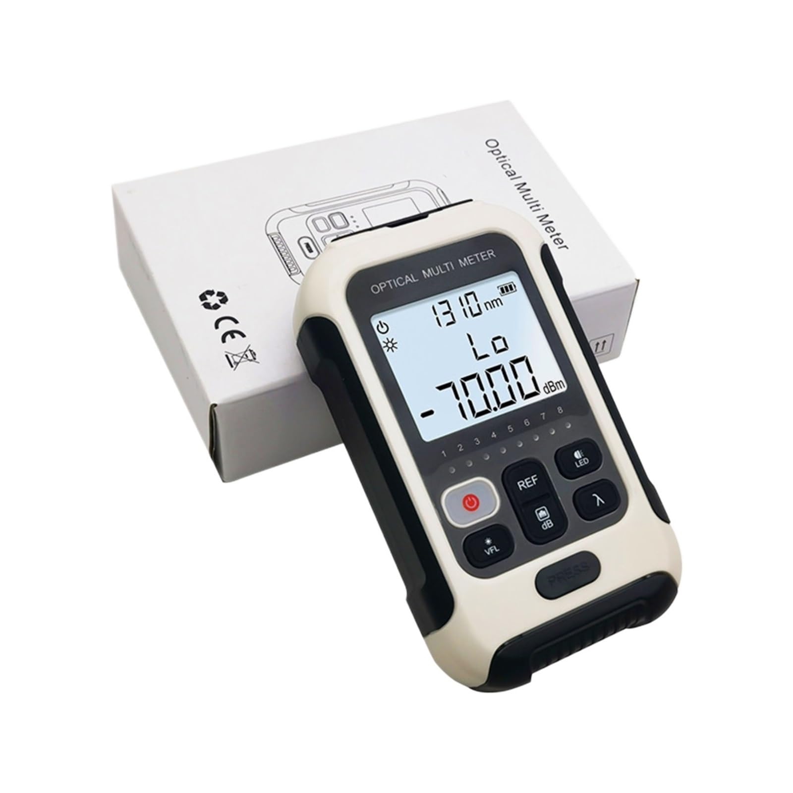 Comprobador de fibra, Medidor De Potencia Óptica FTTH-70 ~ + 10dBm Probador De Fibra Óptica SC FC-50 ~ + 26dBm Probador De Cable De Fibra Óptica Con Iluminación Led(50to26)