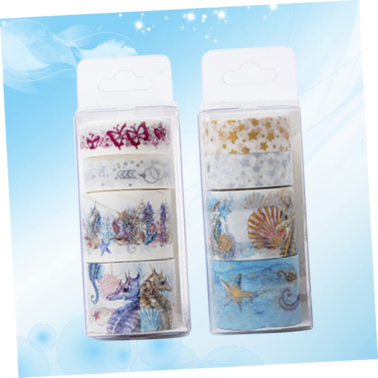 Lurrose 6stücke Cartoon Unterwasserwelt Klebeband Buntes Washi Tape Für Büro Schule Zufälliger Stil Kreatives Basteln Scrapbooking