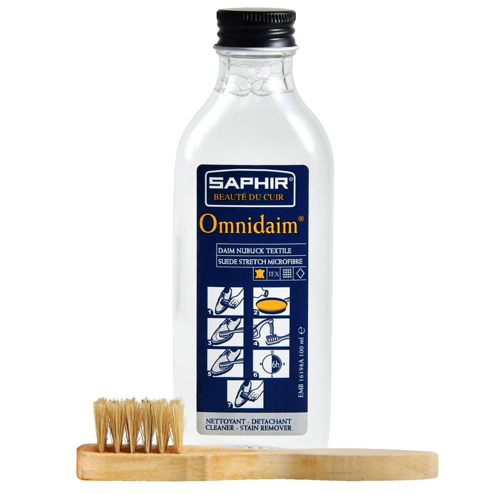 [サフィール] スエード クリーナー オムニローション 汚れ落とし 手入れ シャンプー 靴 スニーカー ムートン ヌバック キャンバス 合皮 メッシュ素材 靴磨き 100ml