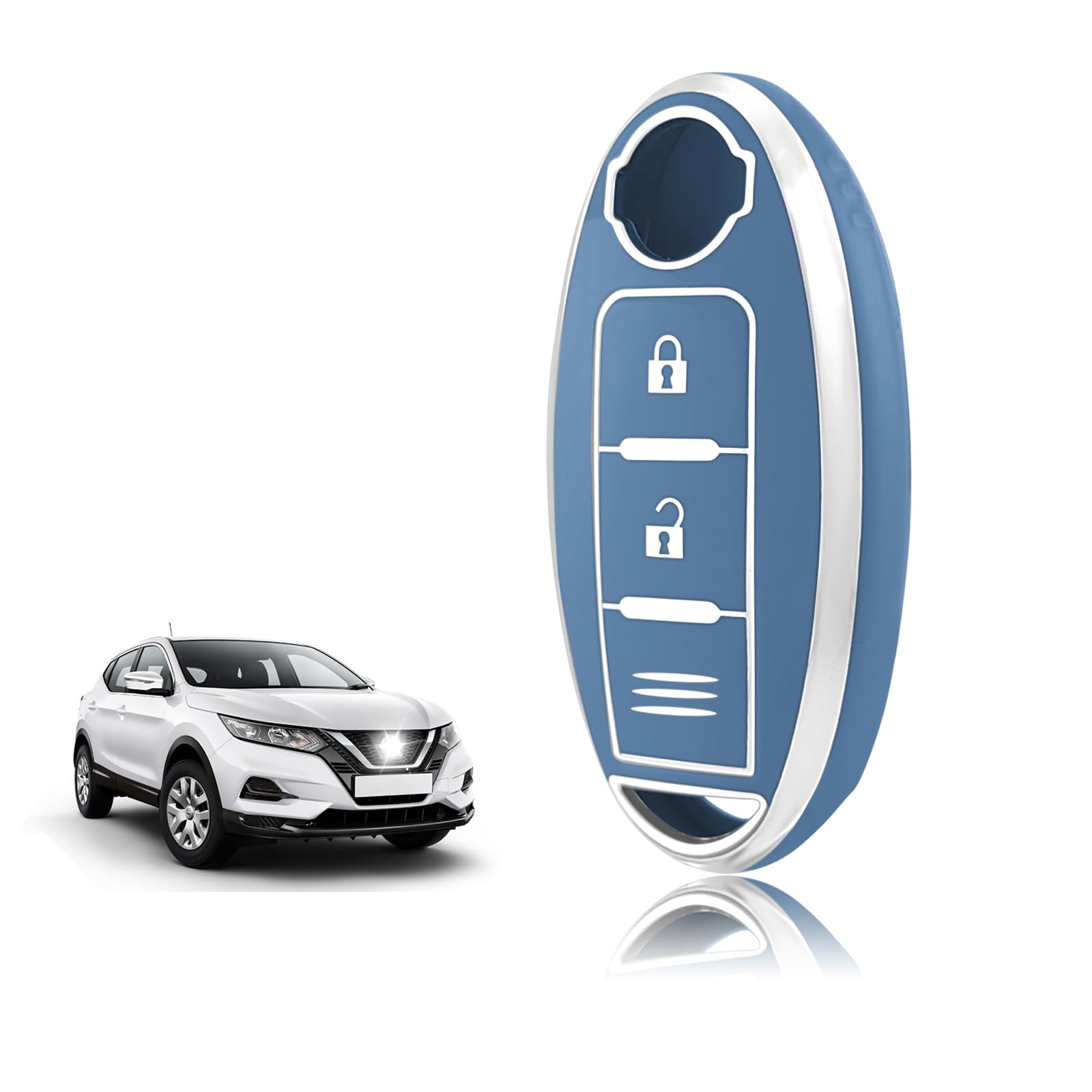 Coque Clé Voiture Nissan Generic Coque Clé TPU, Etui Clé Étui Clé Adapté Pour Nissan Qashqai J11 J12 Juke F15 Xtrail T32 Micra K13 K14 Infiniti Q50 QX60 EX35 FX45, Couvre Clef