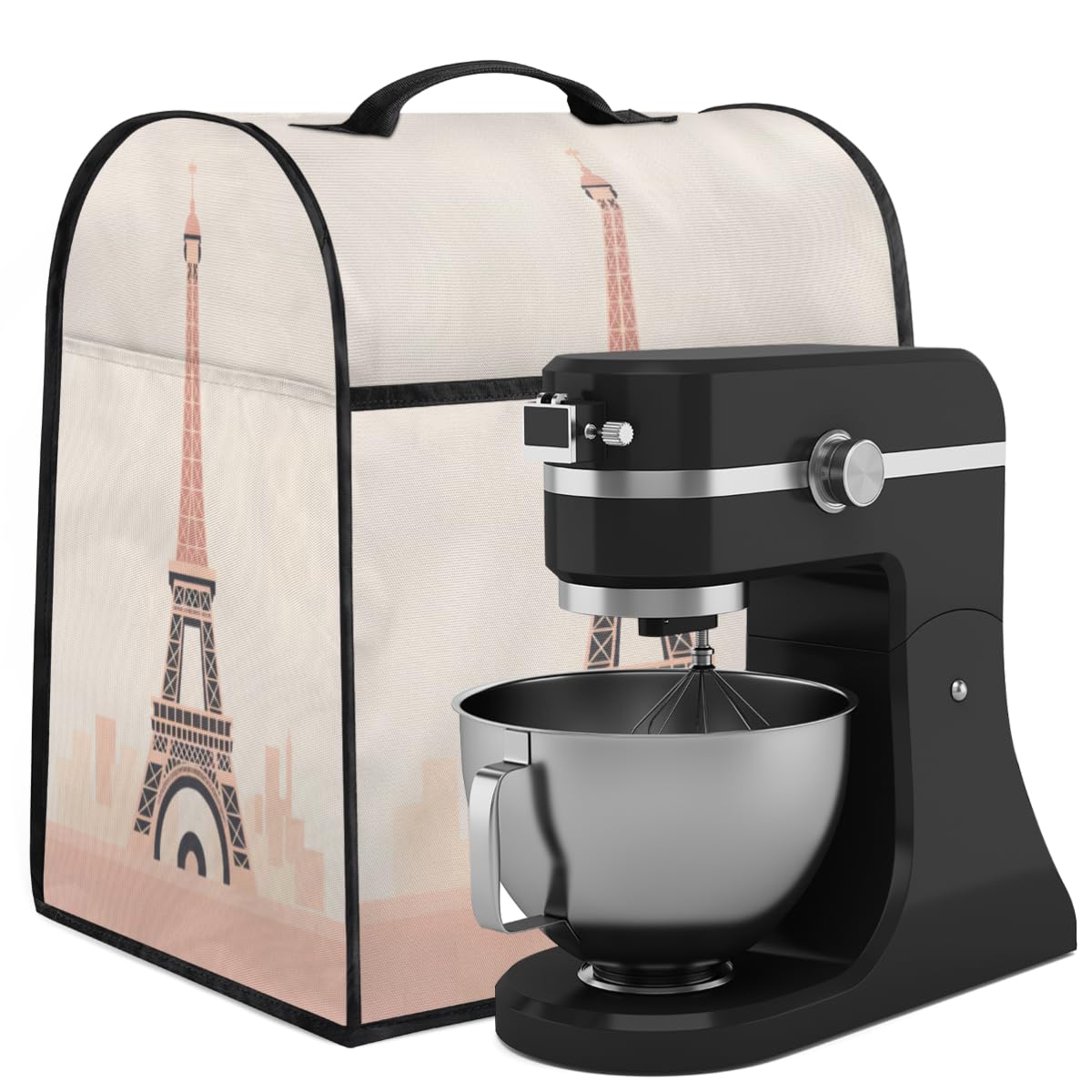 Coffee Maker Cover Eiffel Tower Printing Kitchen Appliance Covers Small Appliance Covers Blender Cover Juicer Cover Dust Covers for Kitchen Appliances with Top Handle and Pockets,Washable,C390
