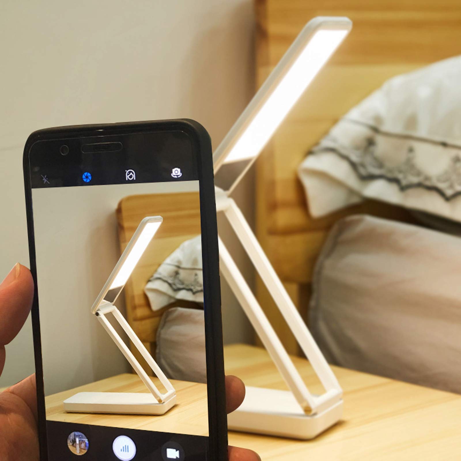 Lámpara Escritorio LED Lámpara de escritorio plegable LED Carga / enchufe lámpara de doble fines 4W Lámpara de escritorio regulable con portátil de carga USB Lámpara de aprendizaje Lámparas de mesa