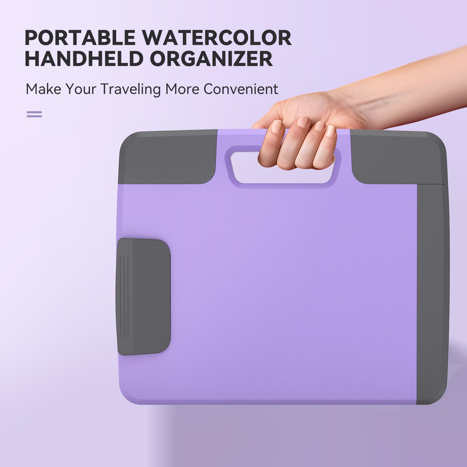 Ensemble de peinture aquarelle de voyage comprenant 36 couleurs aquarelles unies + papier aquarelle 50 % coton de 19,1 x 19,1 cm (20 feuilles) + 1 pinceau aquarelle + organiseur de poche