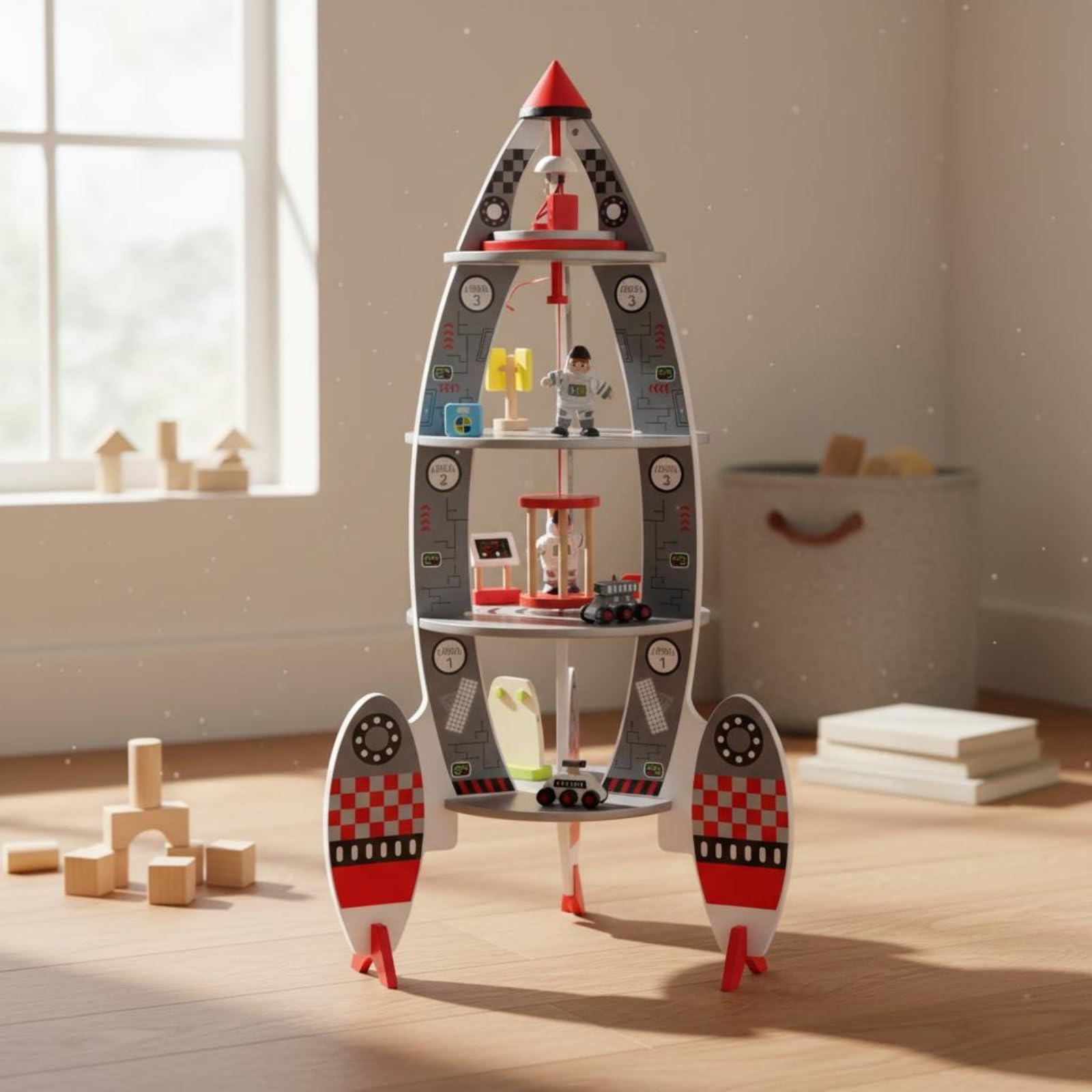 Modell Holz Raumfahrzeug Baukasten Spielzeug Bausatz Konstruktionsspielzeug mit Langlebiger Struktur Und Feinmotorikfördernder Funktion für Kinderzimmer Rollenspiel Lernen