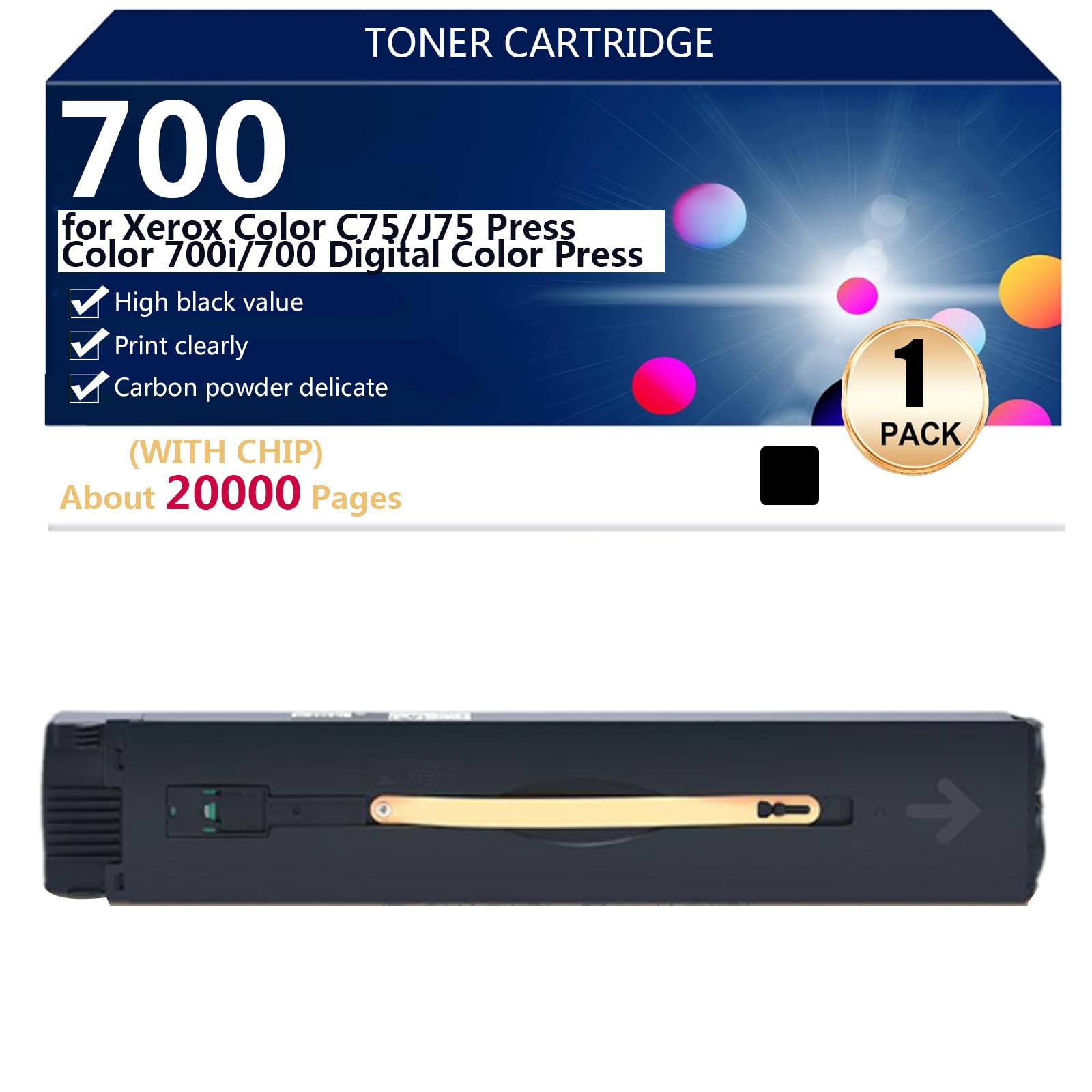 Aauot Black High Capacity Toner Cartridge For Xerox Color C75 J75 700I 700 Printers, 22000 Pages,