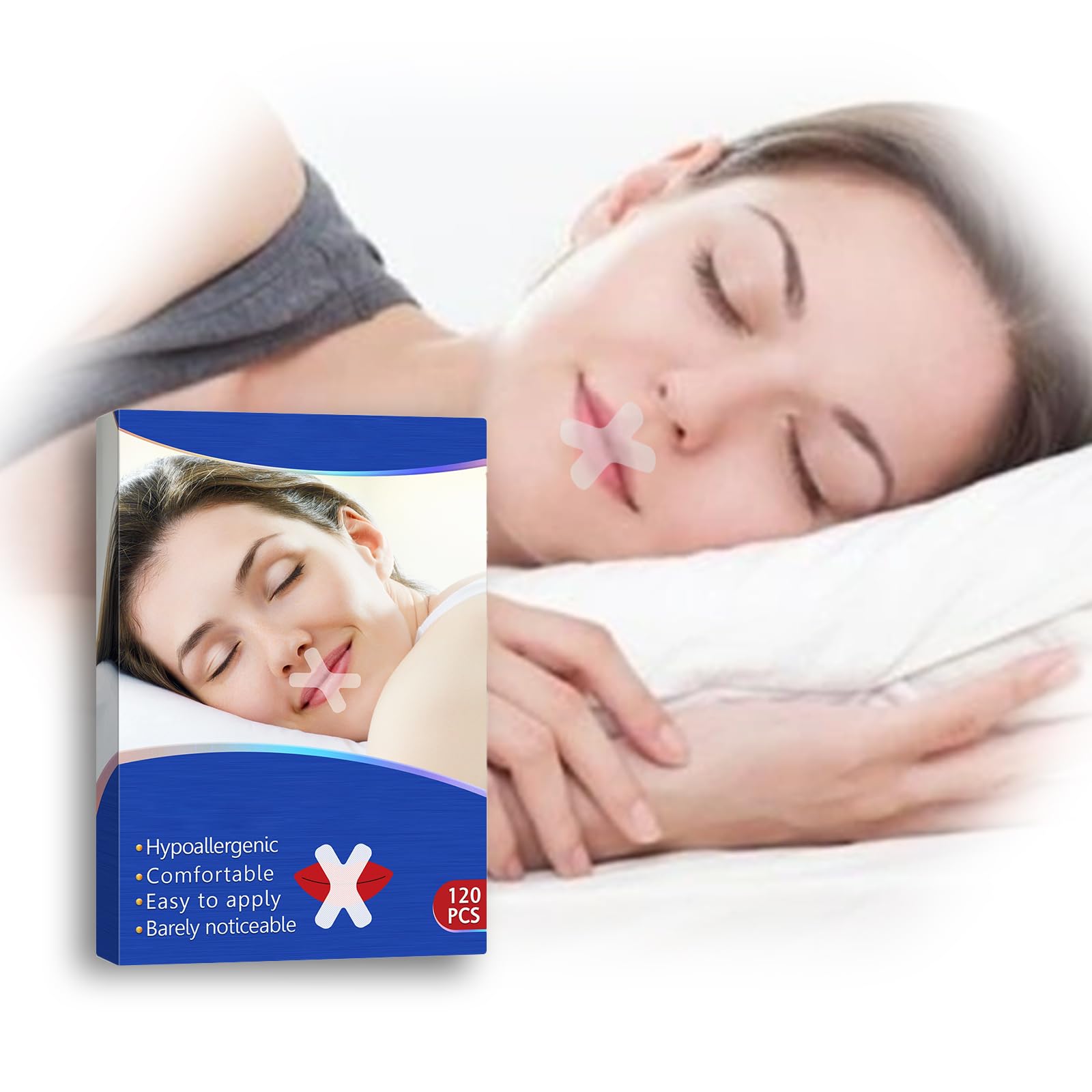 Mouth Tape for Sleeping，120 PCS Mouth Tape for Nasal Breathing to Better Nose Breathing，Anti Snoring Devices Stop Snoring for Better Nose Breathing Snoring Relief and Sleeping Quality