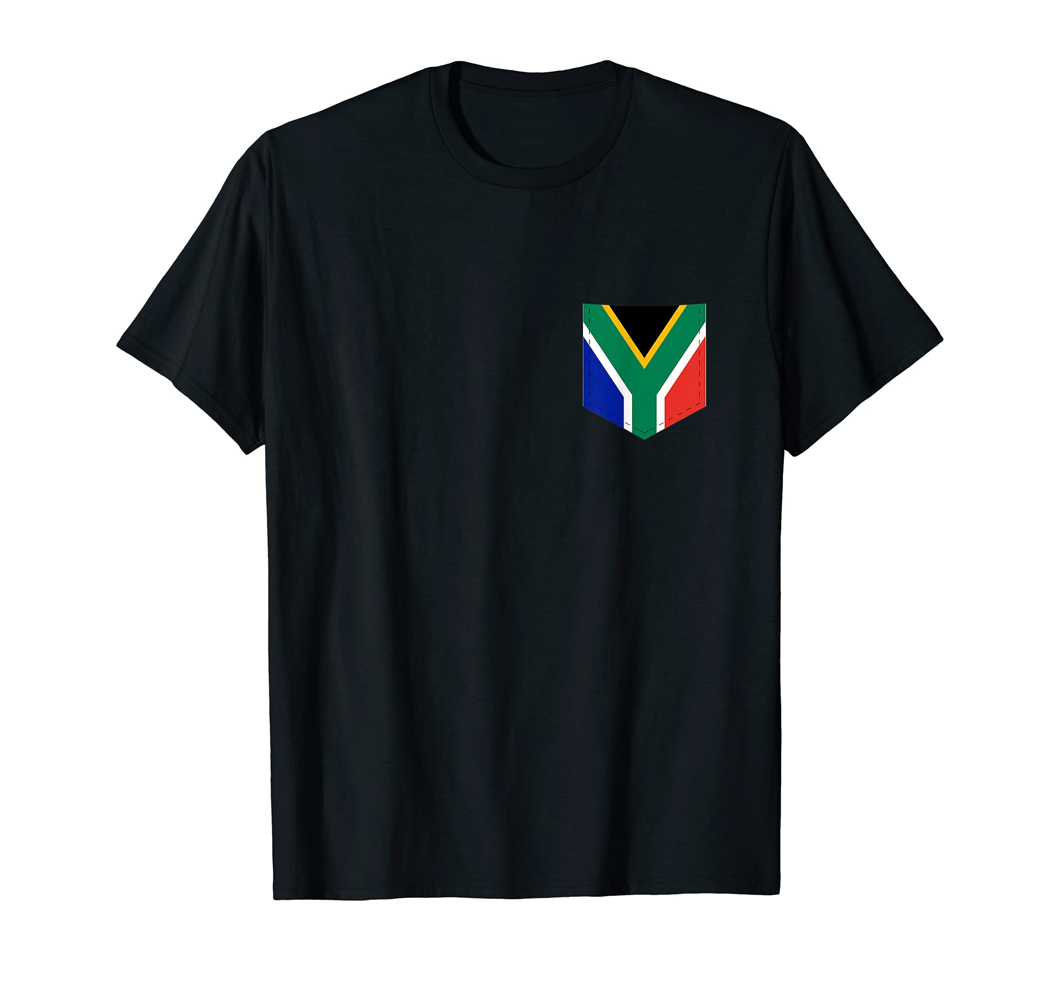 South Africa Flag with Printed South African Flag Pocket T-ShirtOEKO-TEX STANDARD 100