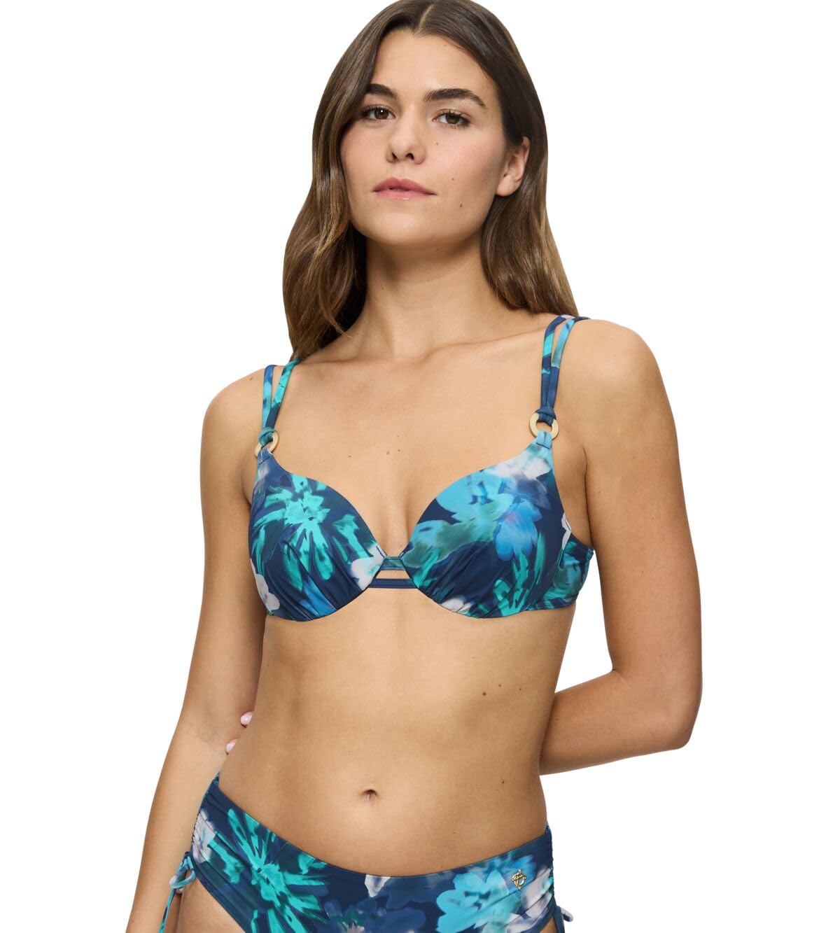 Triumph Women's Summer Fleur Wp Bikini top, Turquoise-Dark Combination, 40
