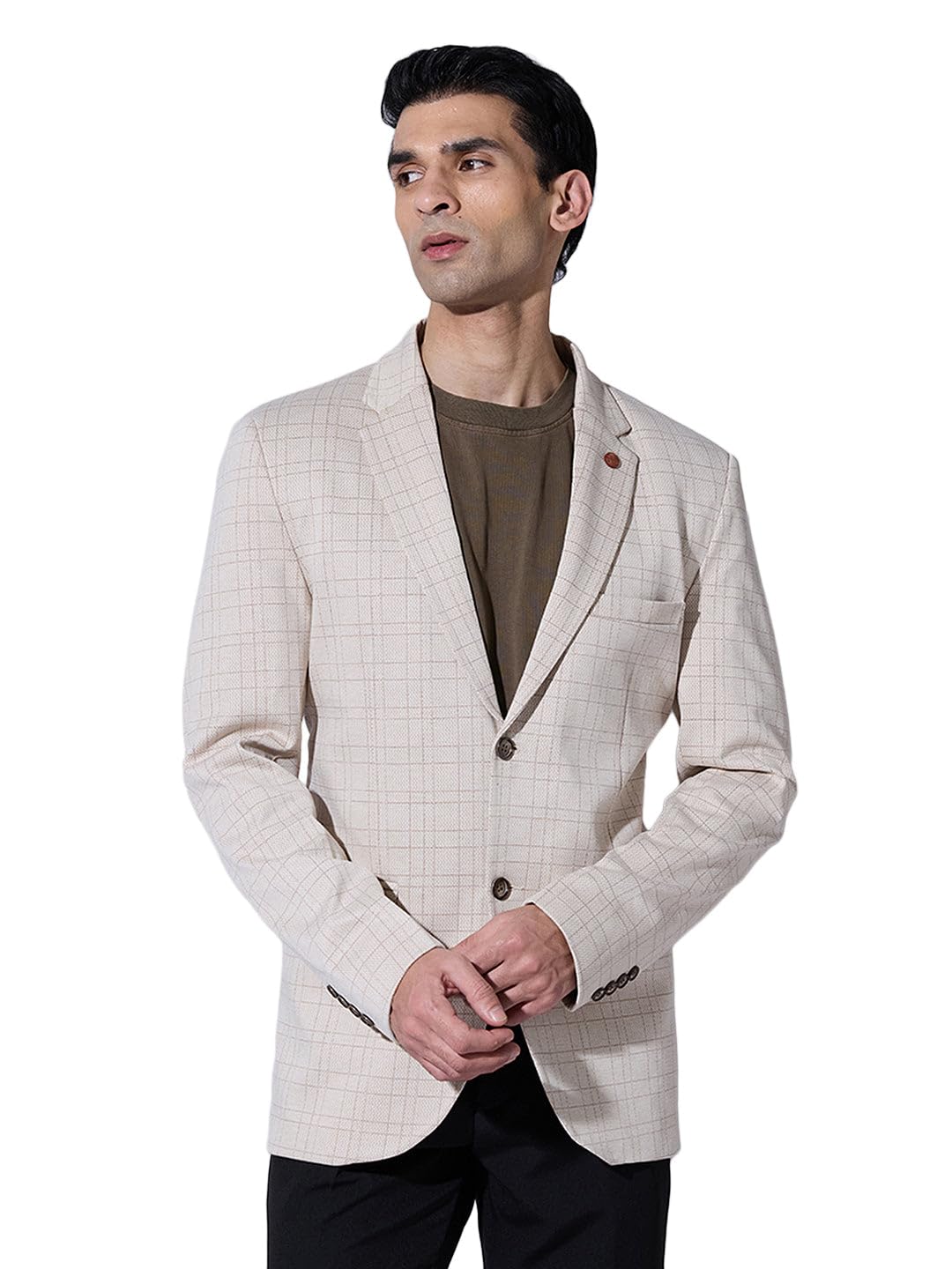 showoffff Men Solid Single Breasted Formal Blazer | Notched Lapel Full Sleeves Cotton Blazer for Mens | Regular Fit Regular Length Blazer for Men's-picture-32