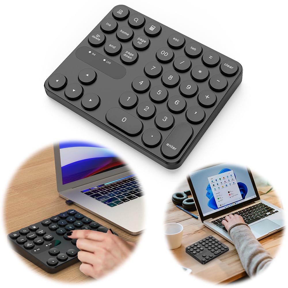 Mini tastiera numerica wireless a 35 tasti USB-A USB-C per computer portatile scrivania PC tastiere