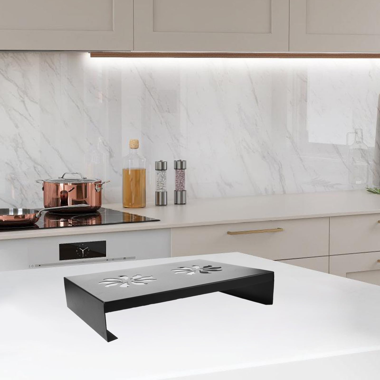 Holibanna Support Wok Noir en Acier au Carbone pour Cuisinière à Gaz