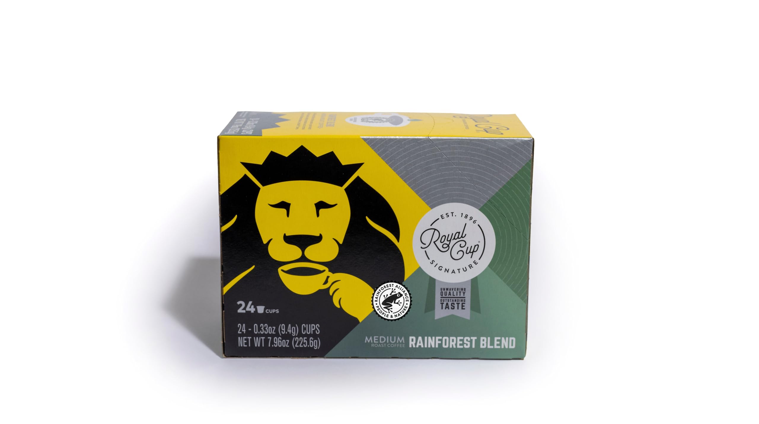 ROYAL CUP SIGNATURE COFFEE - Rainforest Blend Medium Roast 100% Rainforest Alliance Certified Single-Serve Capsules - 24 Pack