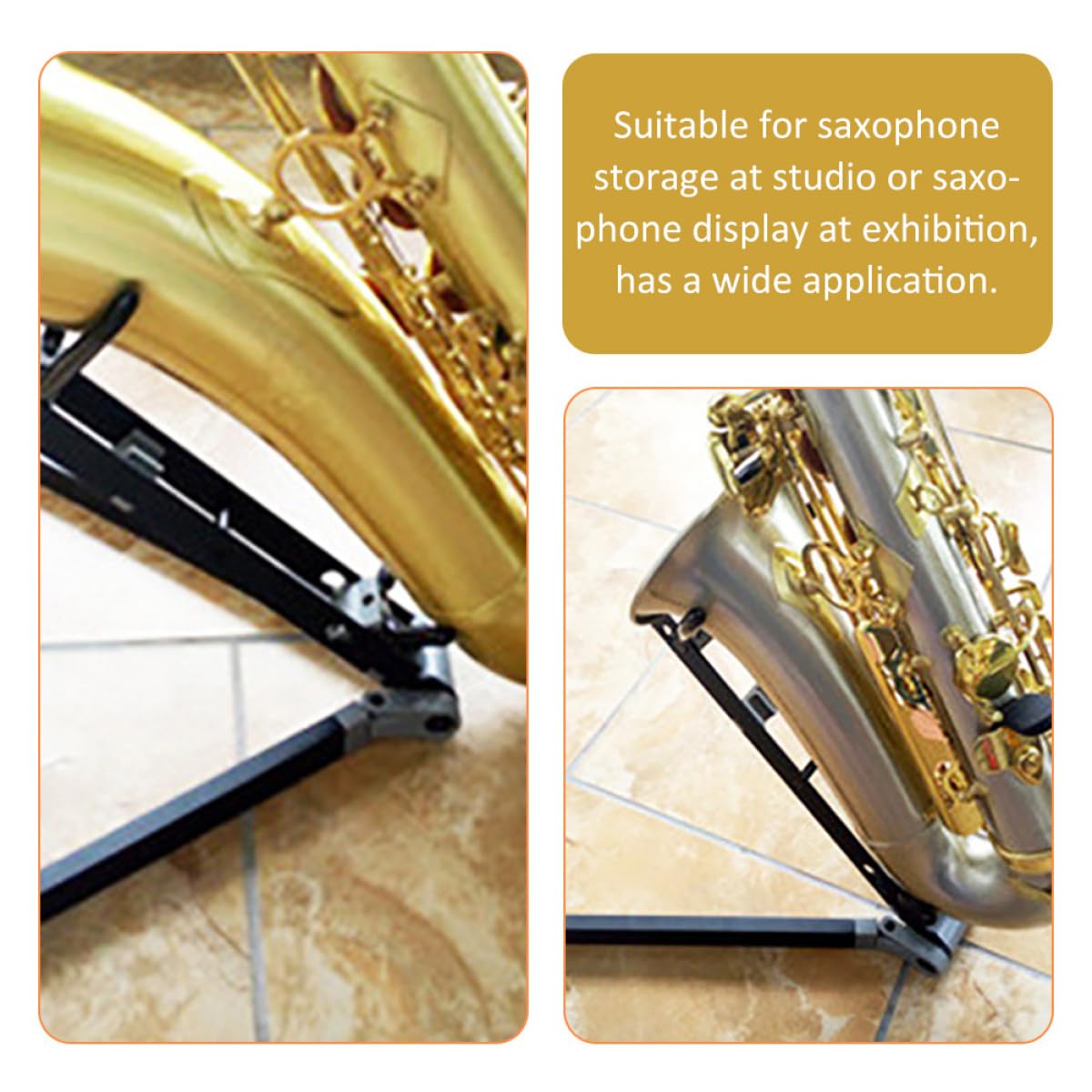 Faltbarer Altsaxophonständer aus Metall Rutschfest und Langlebig Tragbarer Saxophonhalter für Zuhause und Bühne