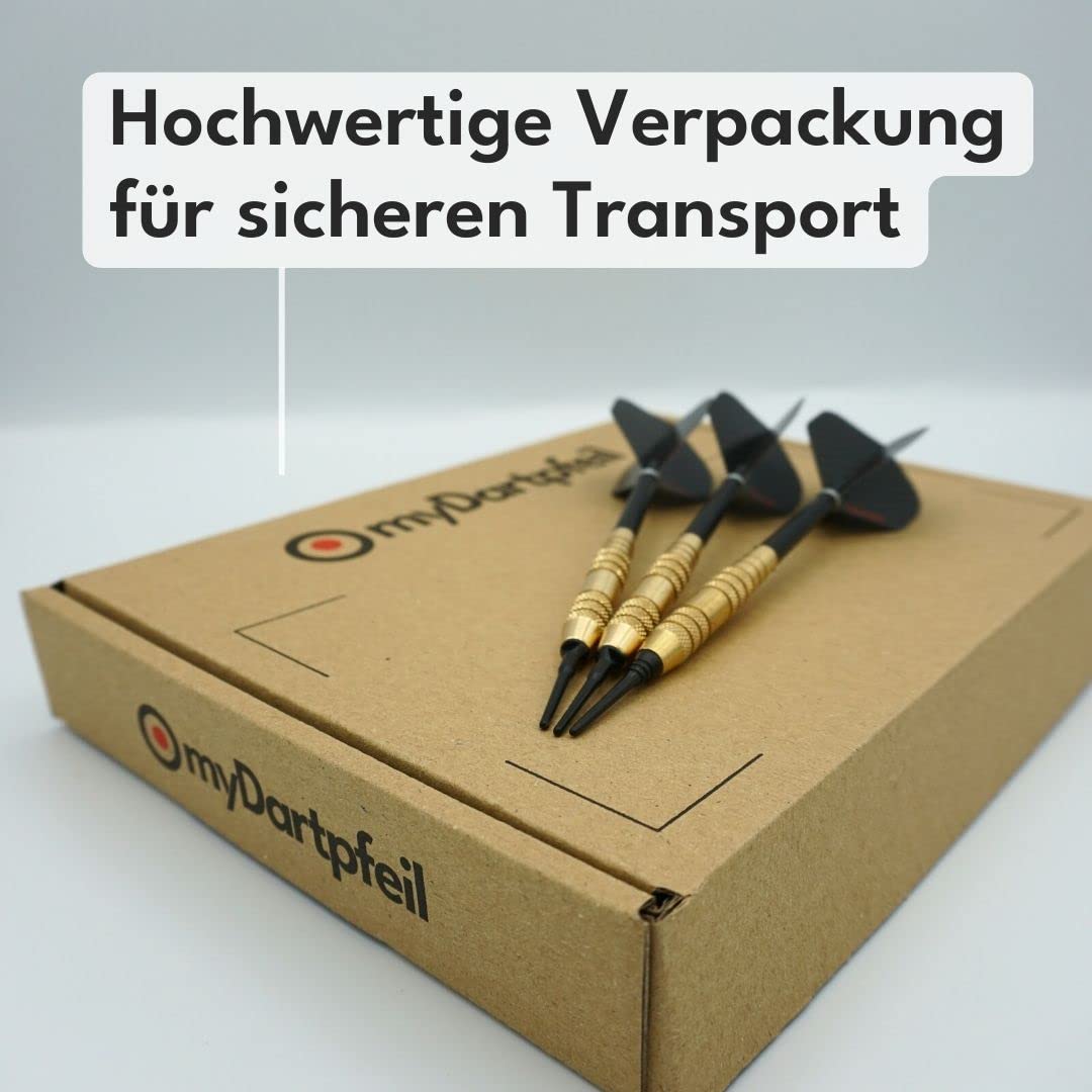 Personalisierte Dartpfeile mit Gravur zum selbst gestalten | Soft Dartpfeile mit Kunststoffspitze, Schäften und Darts Flights für Dartscheibe | 18g Dart-Set personalisiert mit Namen als Dart Geschenk
