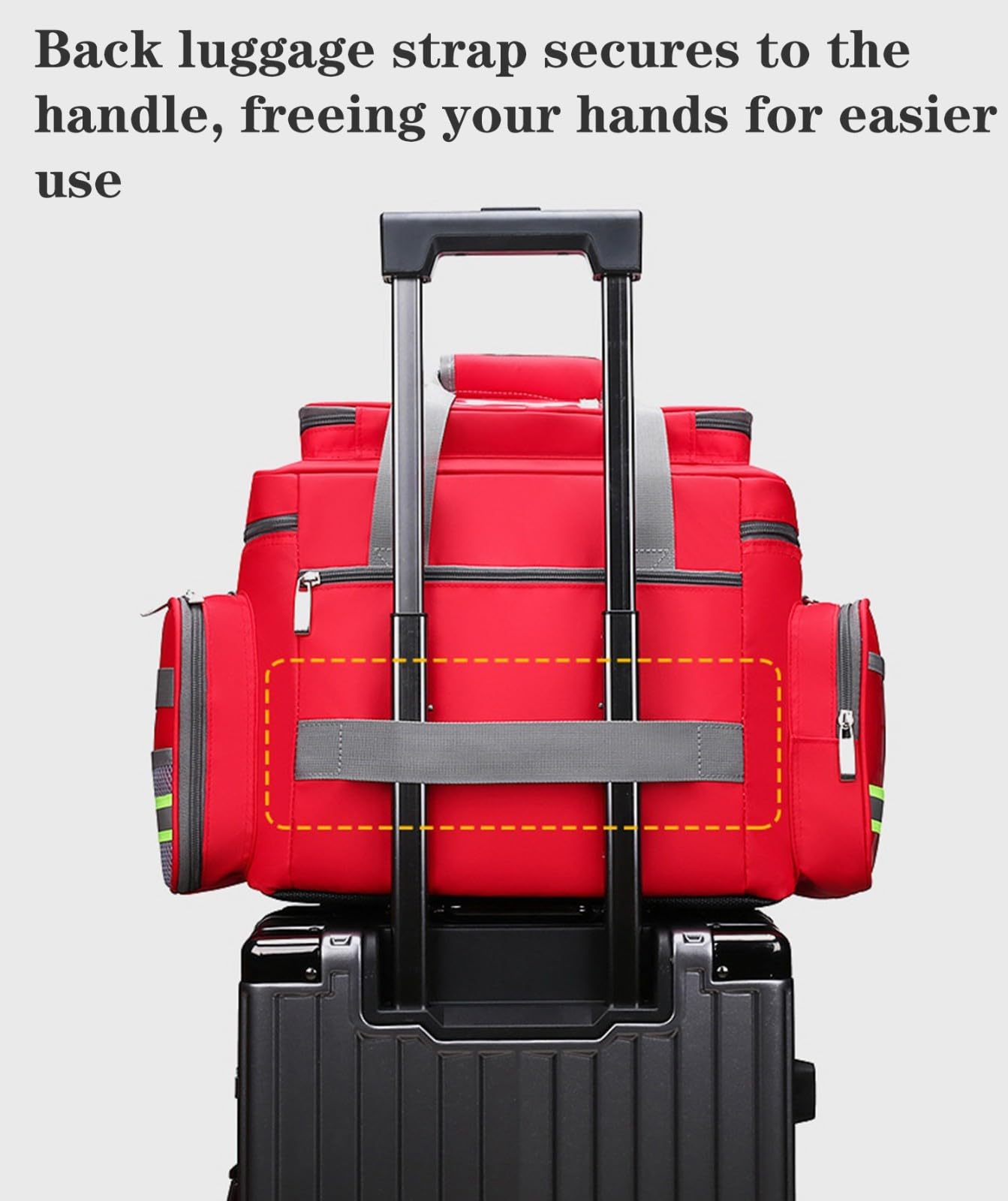 Bolsa Vacía para Traumatismos Médicos De Emergencia,Botiquin,Bolsa De Primeros Auxilios Grande con Separadores Desmontables, Ideal para EMT, EMS, Cuidado De La Salud En El Hogar, Coche,Casa A