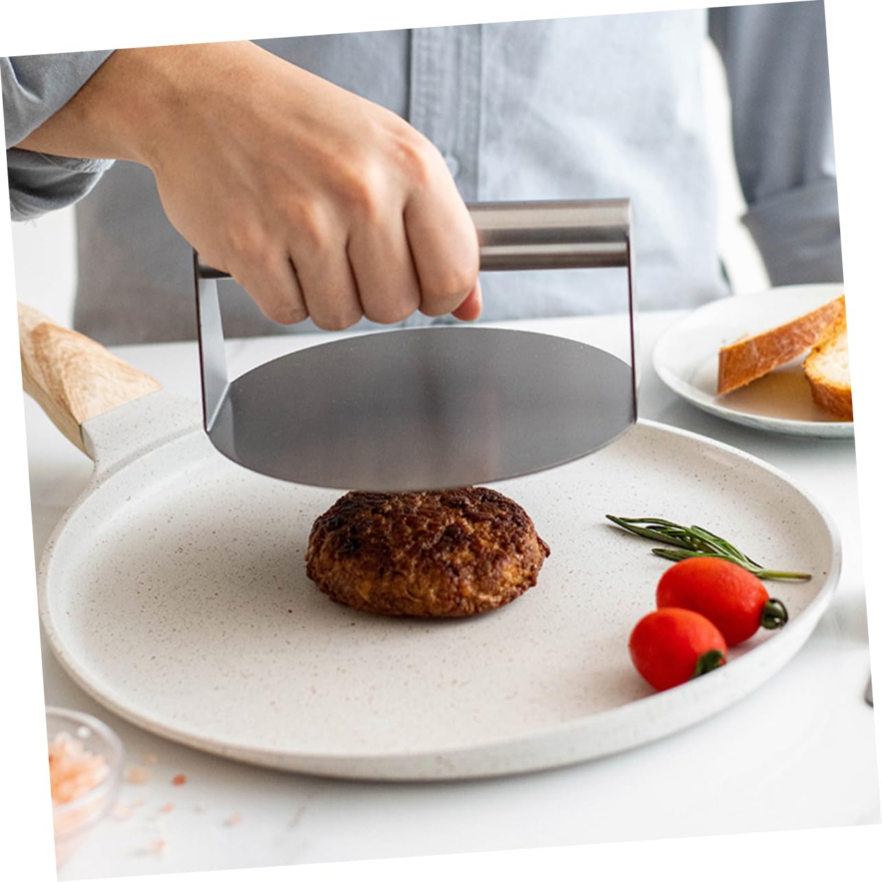 Toddmomy 2 Stück Burgerpresse Teiliges mit Ergonomischem Griff zum von Patties für Hamburger und Steaks Langlebiges Küchenwerkzeug für Grillliebhaber