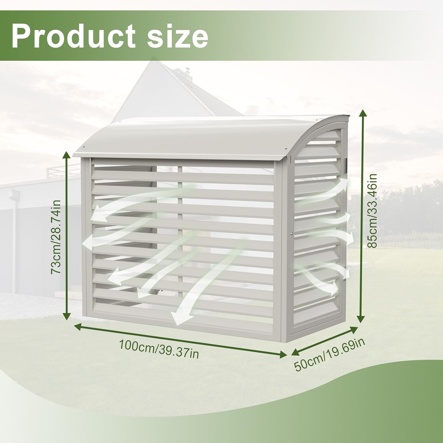 Mini Split Air Conditioner Cover, AC Cover for Outside Units, Outdoor Rain Snow Protection Sheet Noise Reduction, Fence to Hide Air Conditioner for Heat Pump Condenser Compressor