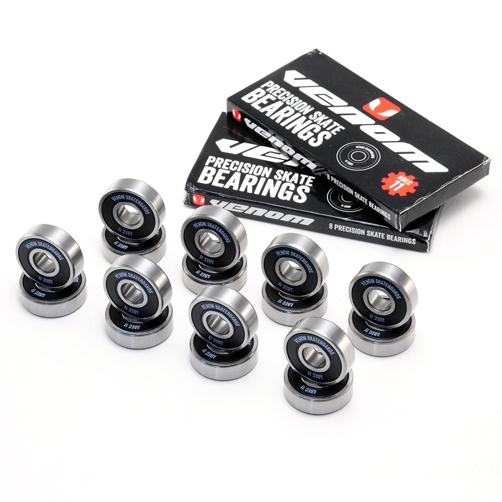 Venom Fast Skateboard Bearings ABEC 11 608z Super Smooth Premium For Skate board Micro Stunt Scooters Long board Roller Skates Inline Quad Derby x16 for 8 wheels