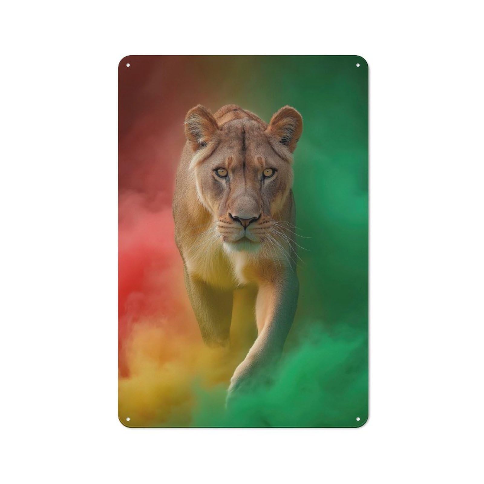 Junmoney Rasta Lioness Metal Plaque 30X20cm With For Garage Wall, Retro Decor, For Garage Decor Collectors Refreshing A Room In Autumn
