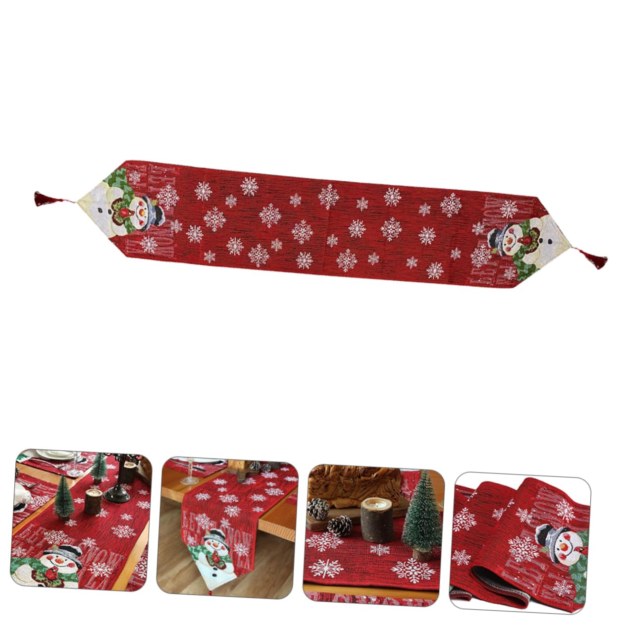 ABOOFAN 3 Stck. Weihnachtstischläufer Weihnachts-mitteldecken Christmas Table Cloth Tischläufer aus Käsetuch für Esstisch Weihnachten Schneemann Esstisch Ornament