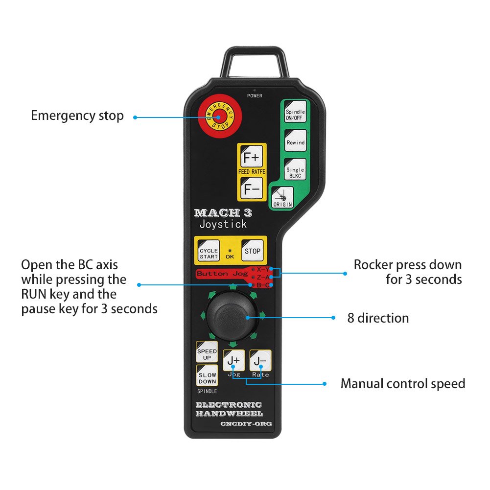 Controllo manuale della macchina per incidere CNC, controllo manuale del controller Mach3 USB a 6 assi