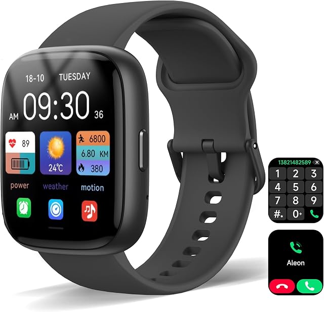 Smart Watch for Women Men, Alexa Built-in, 1.83" HD Touchscreen Fitness Tracker with Bluetooth Calling, Fitness Watch with Sleep Monitor, 100+ Sports Modes, IP68 Waterproof Smartwatch for Android iOS