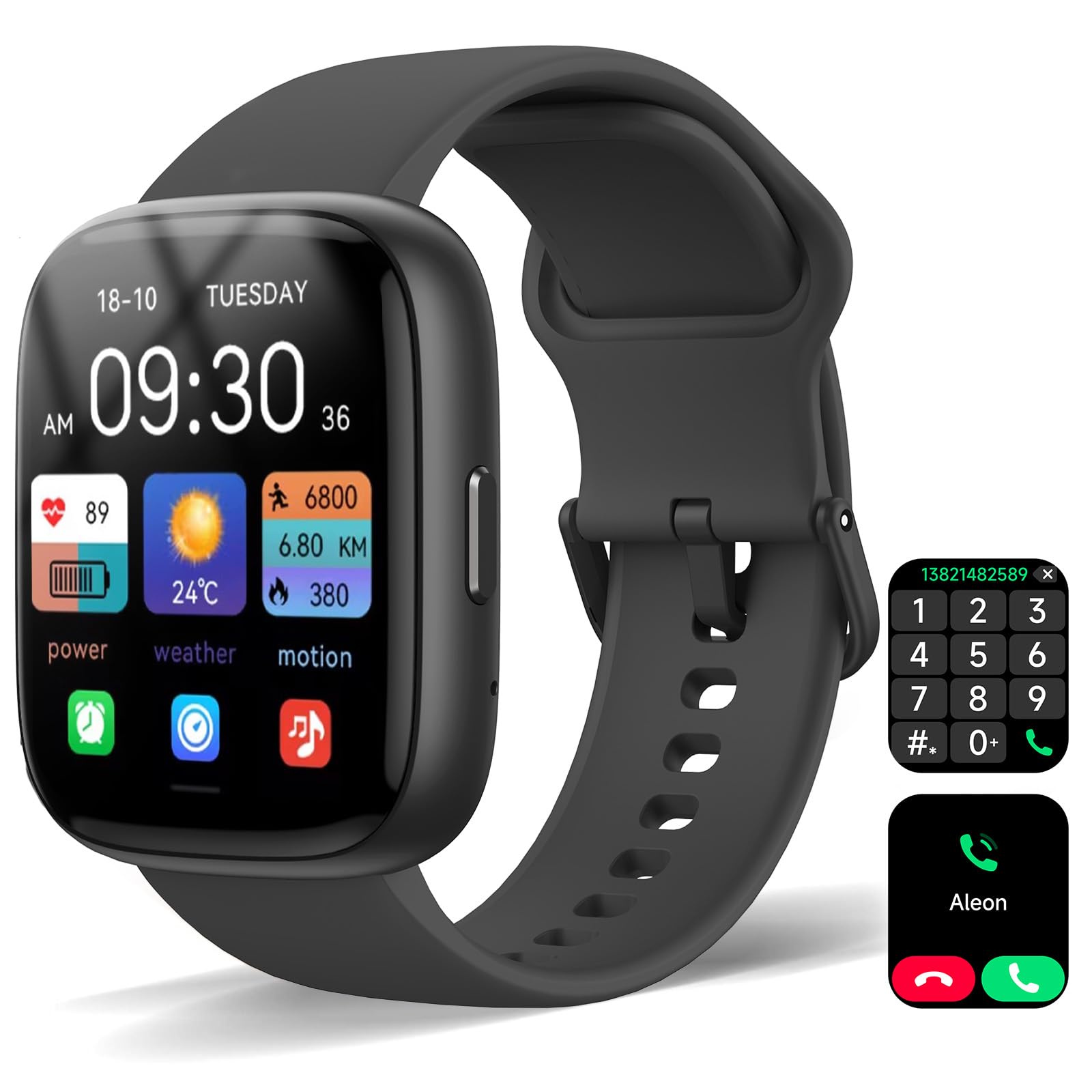 Smart Watch for Women Men, Alexa Built-in, 1.83" HD Touchscreen Fitness Tracker with Bluetooth Calling, Fitness Watch with Sleep Monitor, 100+ Sports Modes, IP68 Waterproof Smartwatch for Android iOS