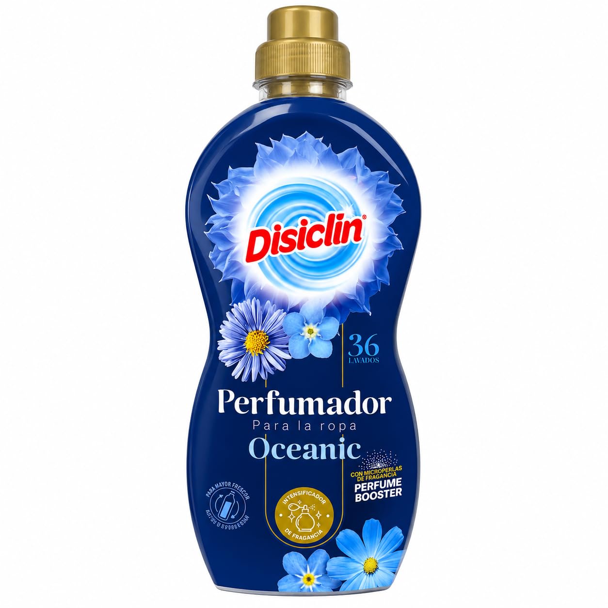 Disclin | Perfumador para la Ropa Oceanic 720 ml | Pack de 12 Unidades | Aditivo Líquido para Lavadora | Intensificador de Fragancia con Microperlas | Aroma Fresco y Duradero | RASMACOR