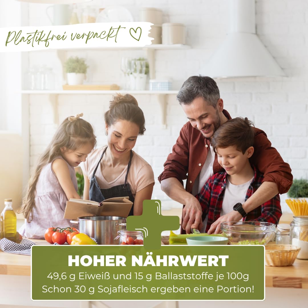 Yakeba | BIO Soja | Hack/Soja Granulat/Splitter | 2x1000g | Europäischer Anbau | Fleischersatz | Soja Schnetzel Bio | Veganer Hackfleisch Ersatz für Bolognese Sauce, Burger uvm.